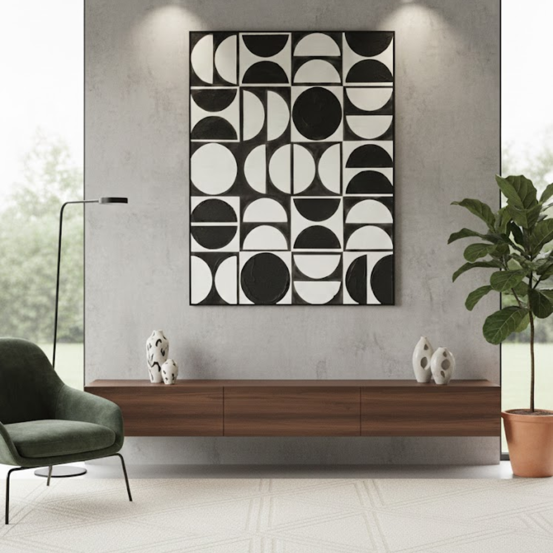 Monolith Noir Handmade Textured Wall Painting