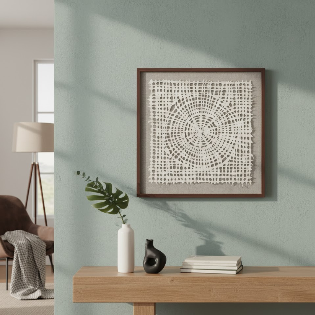 Ivory Orbit Handmade 3D Textured Wall Painting