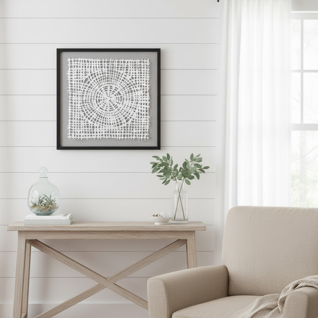 Ivory Orbit Handmade 3D Textured Wall Painting