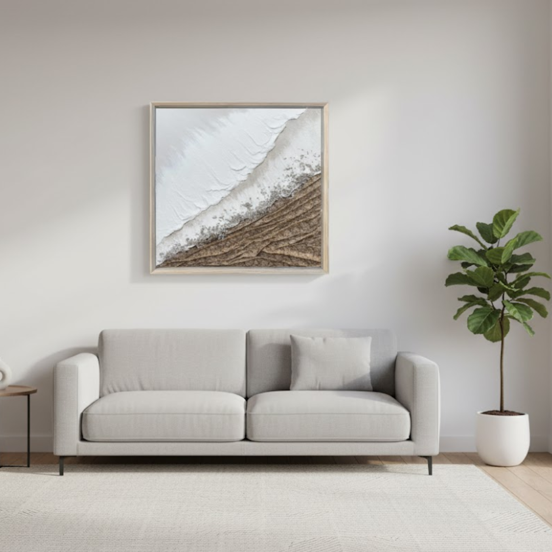 Shoreline Whisper Handmade 3D Textured Wall Painting