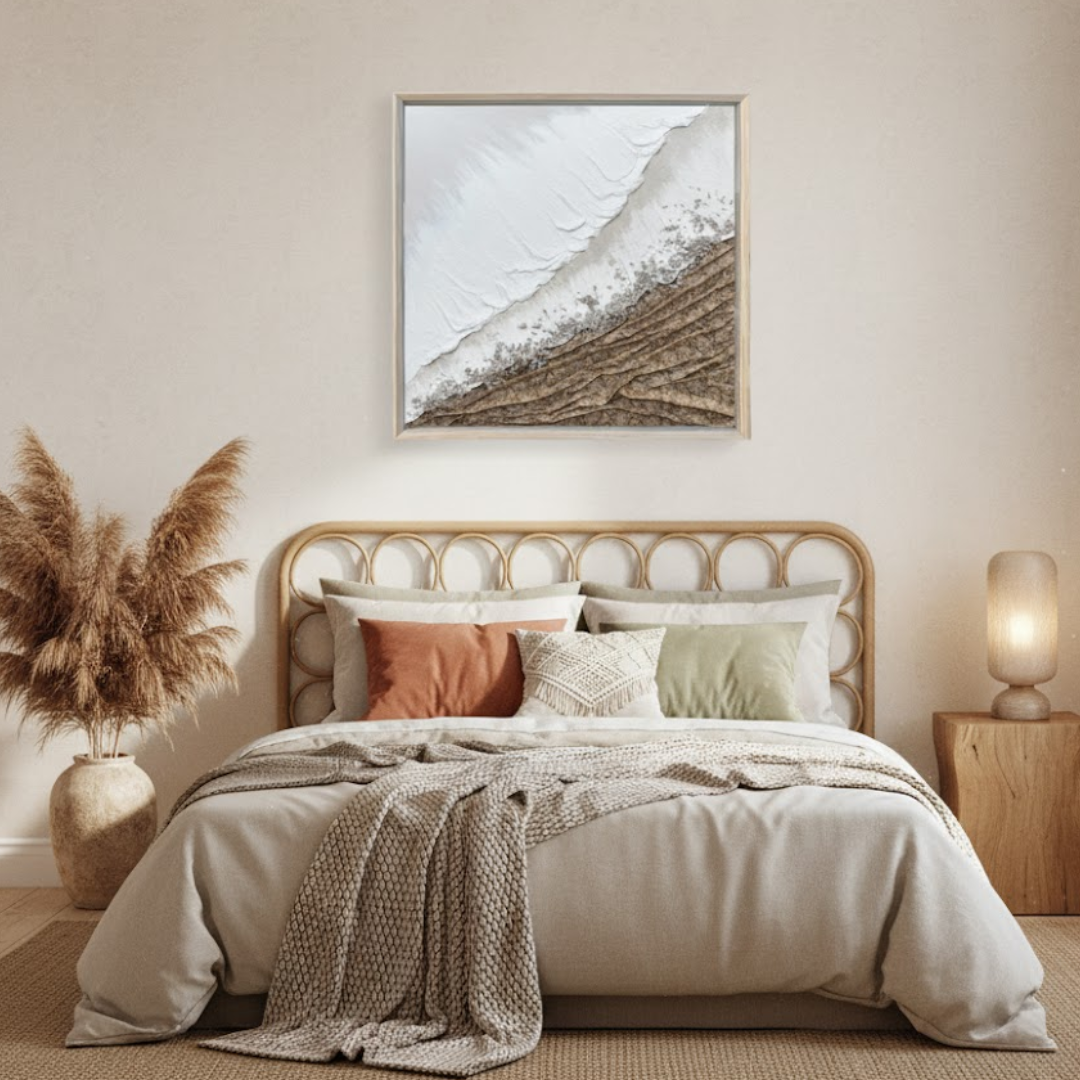Shoreline Whisper Handmade 3D Textured Wall Painting