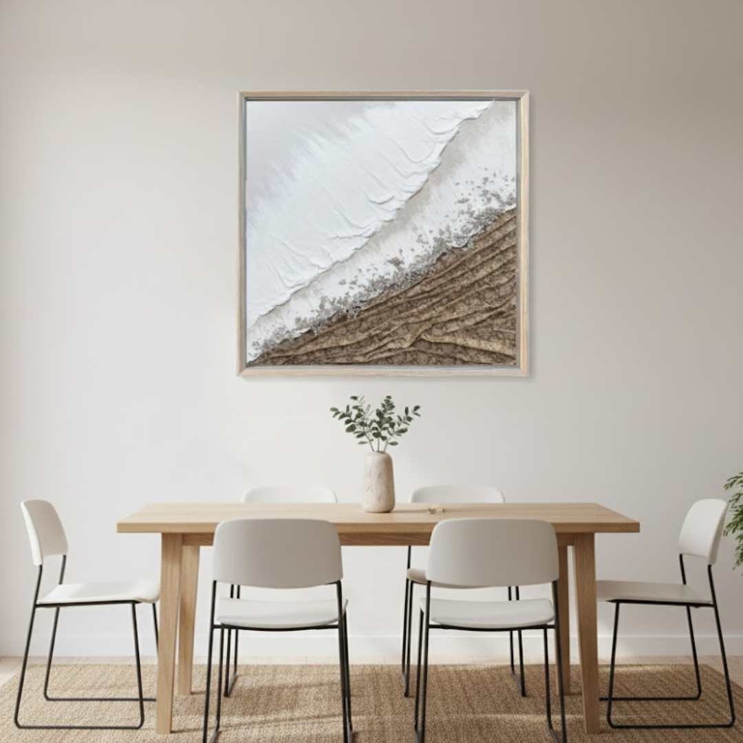 Shoreline Whisper Handmade 3D Textured Wall Painting