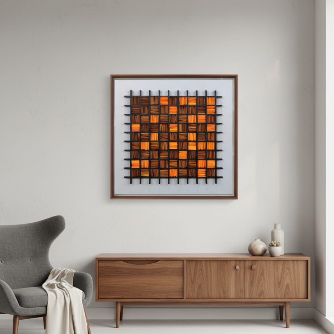 Ember Weave Handmade 3D Textured Wall Painting