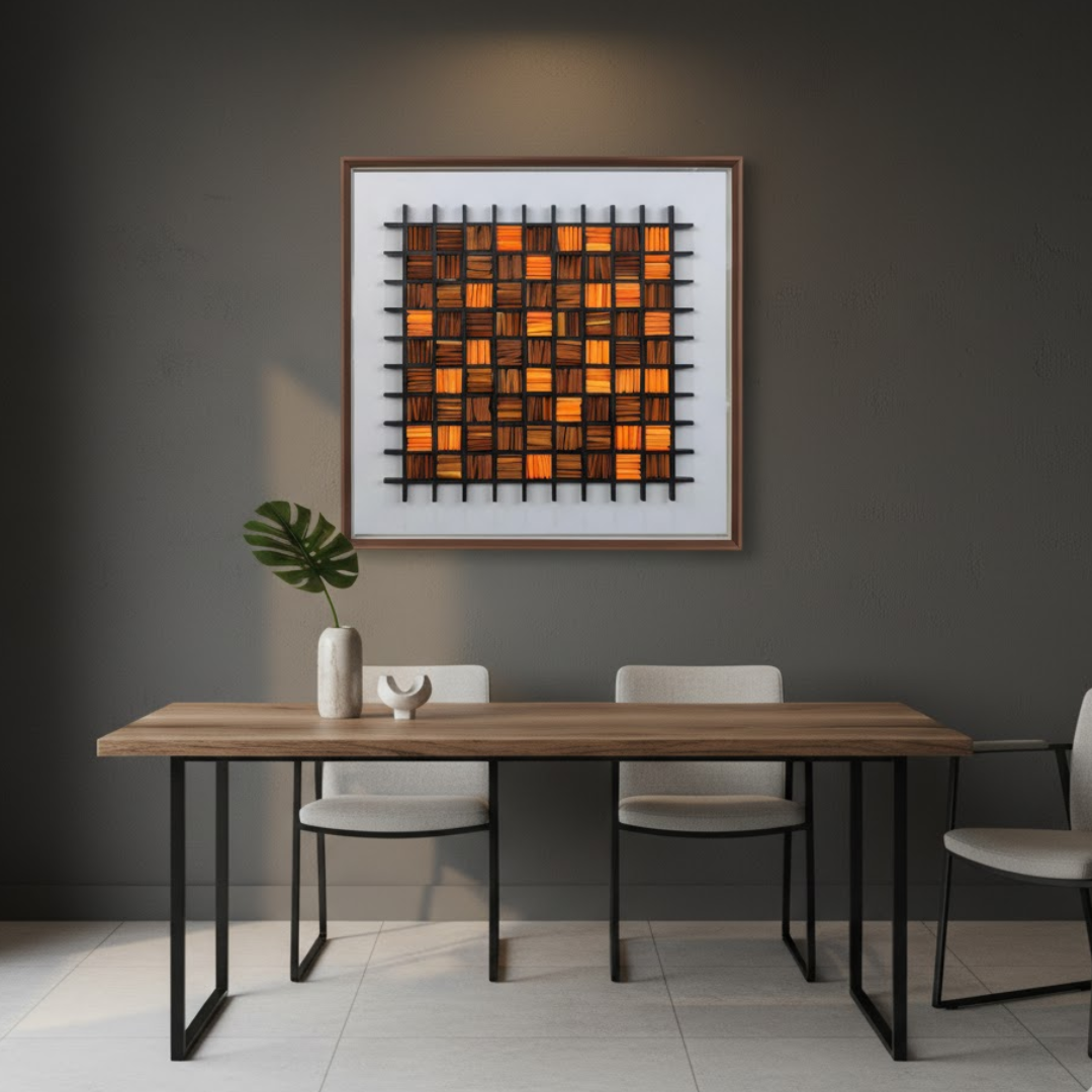 Ember Weave Handmade 3D Textured Wall Painting