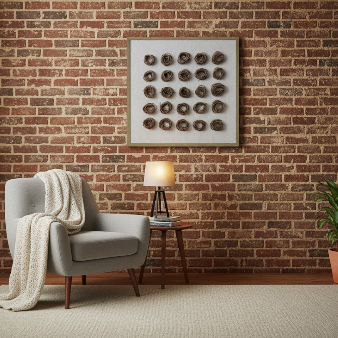 Woven Grid Handmade 3D Textured Wall Painting