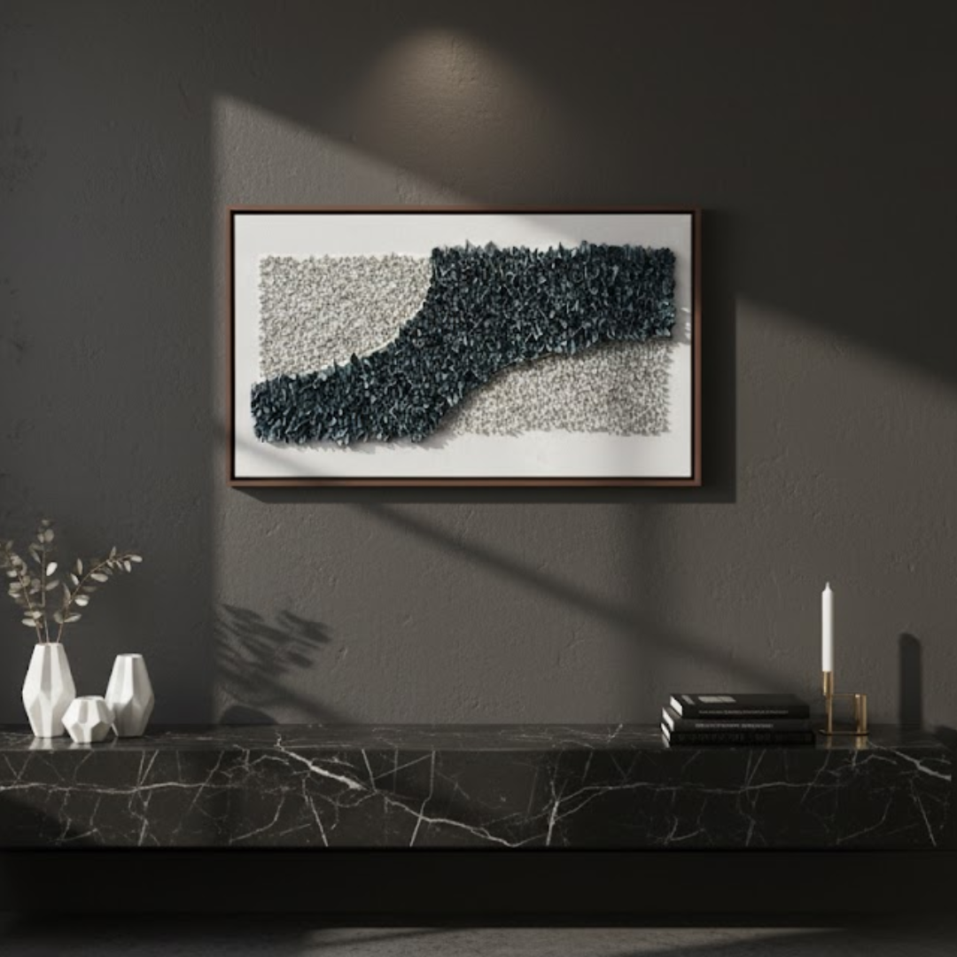 Flowing Current Handmade 3D Textured Wall Painting