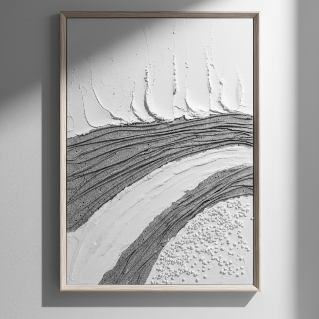Tranquil Currents Handmade 3D Textured River Wall Painting