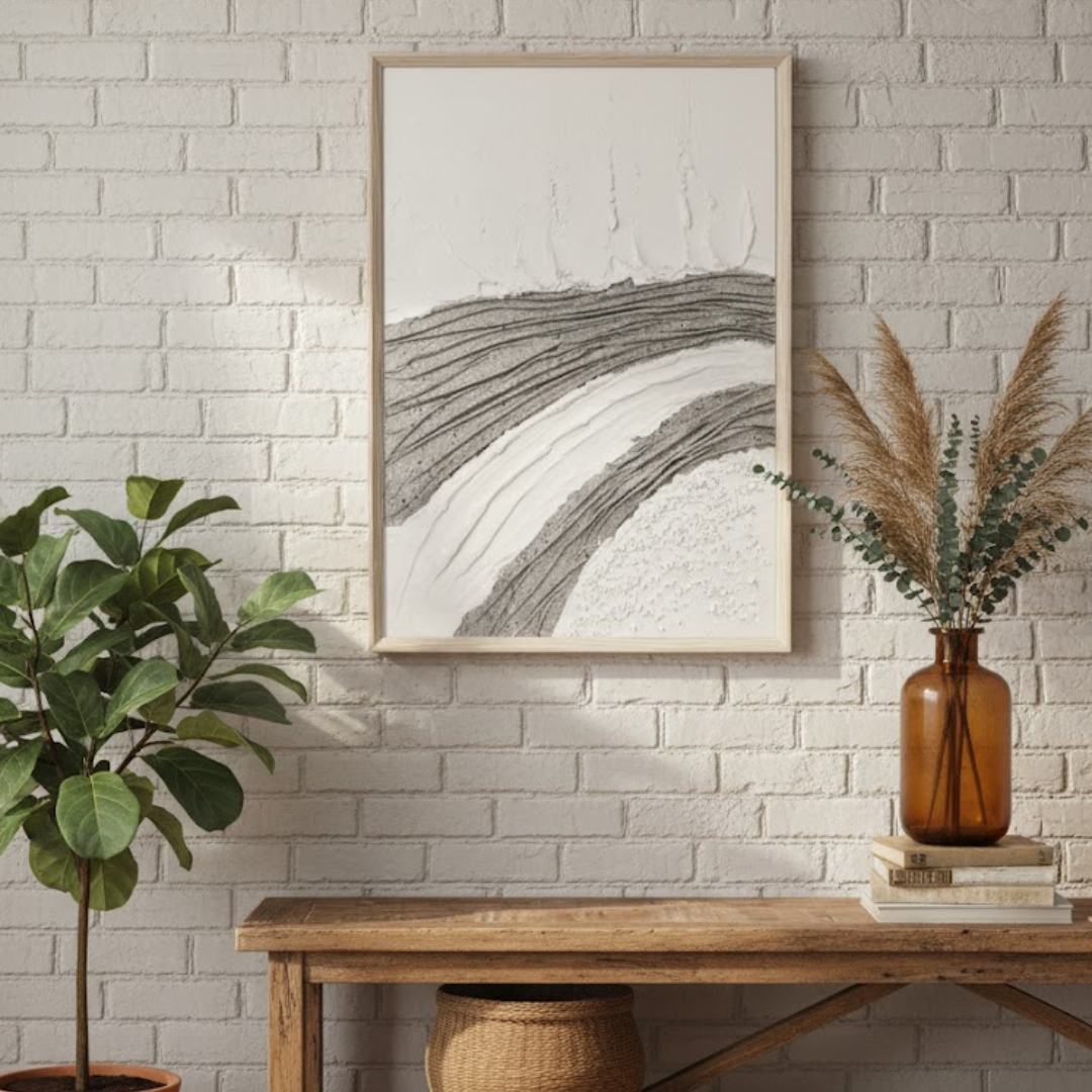 Tranquil Currents Handmade 3D Textured River Wall Painting