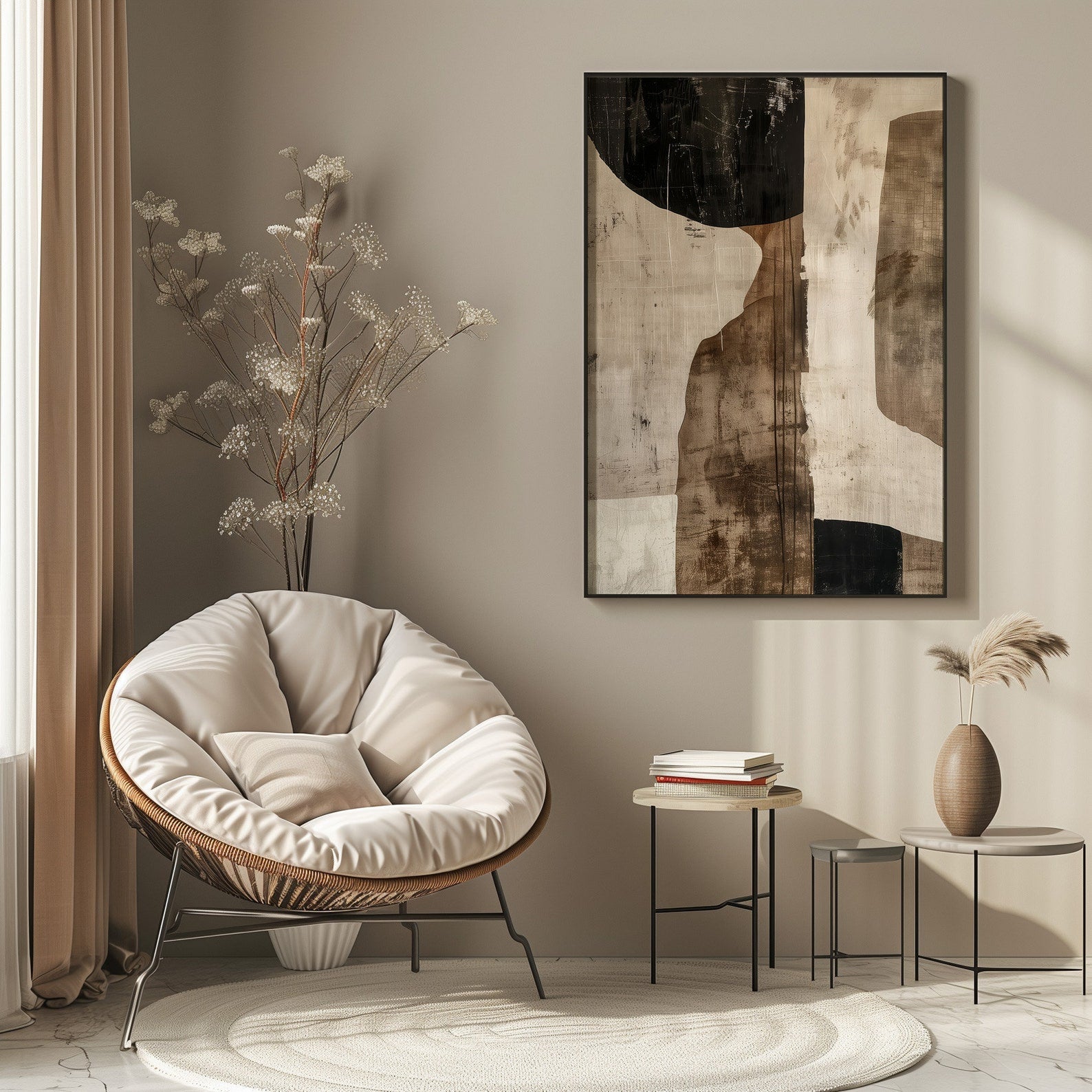 Wabi Sabi Interior Digital Wall Painting