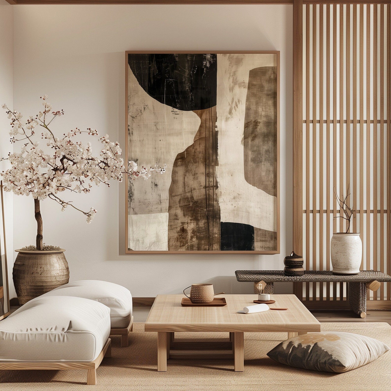 Wabi Sabi Interior Digital Wall Painting