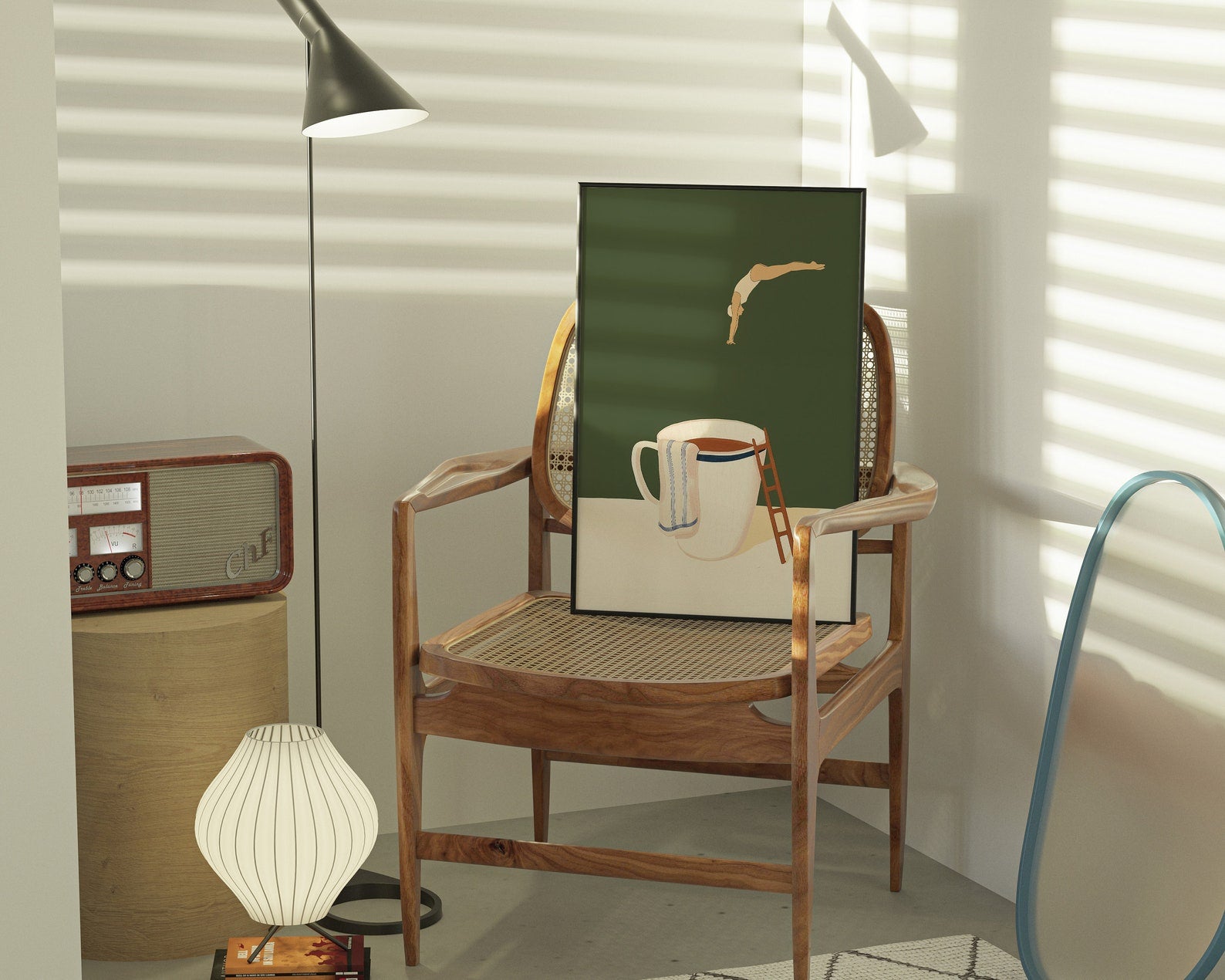 Coffee Diver Digital Art Poster