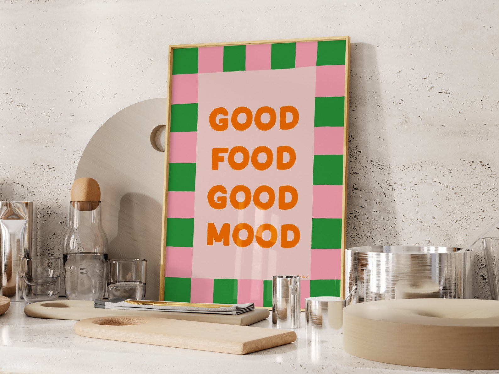 Good Food Good Mood Digital Art Poster