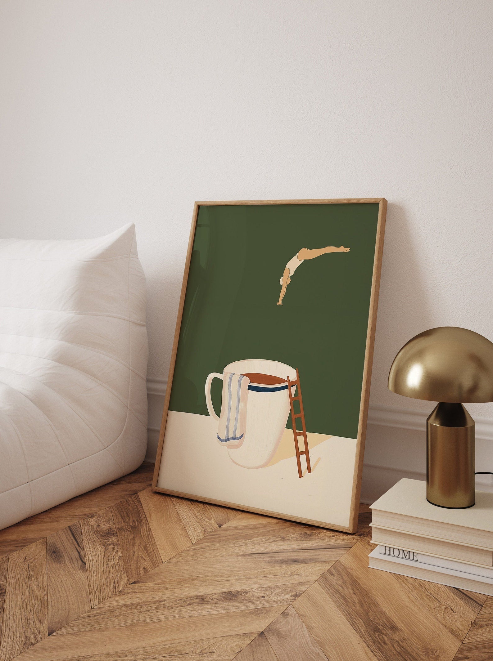 Coffee Diver Digital Art Poster