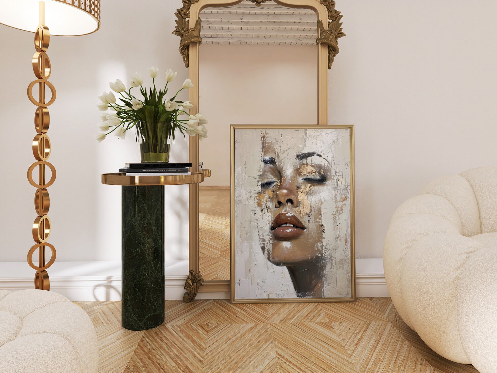 Abstract Woman Face Digital Wall Painting