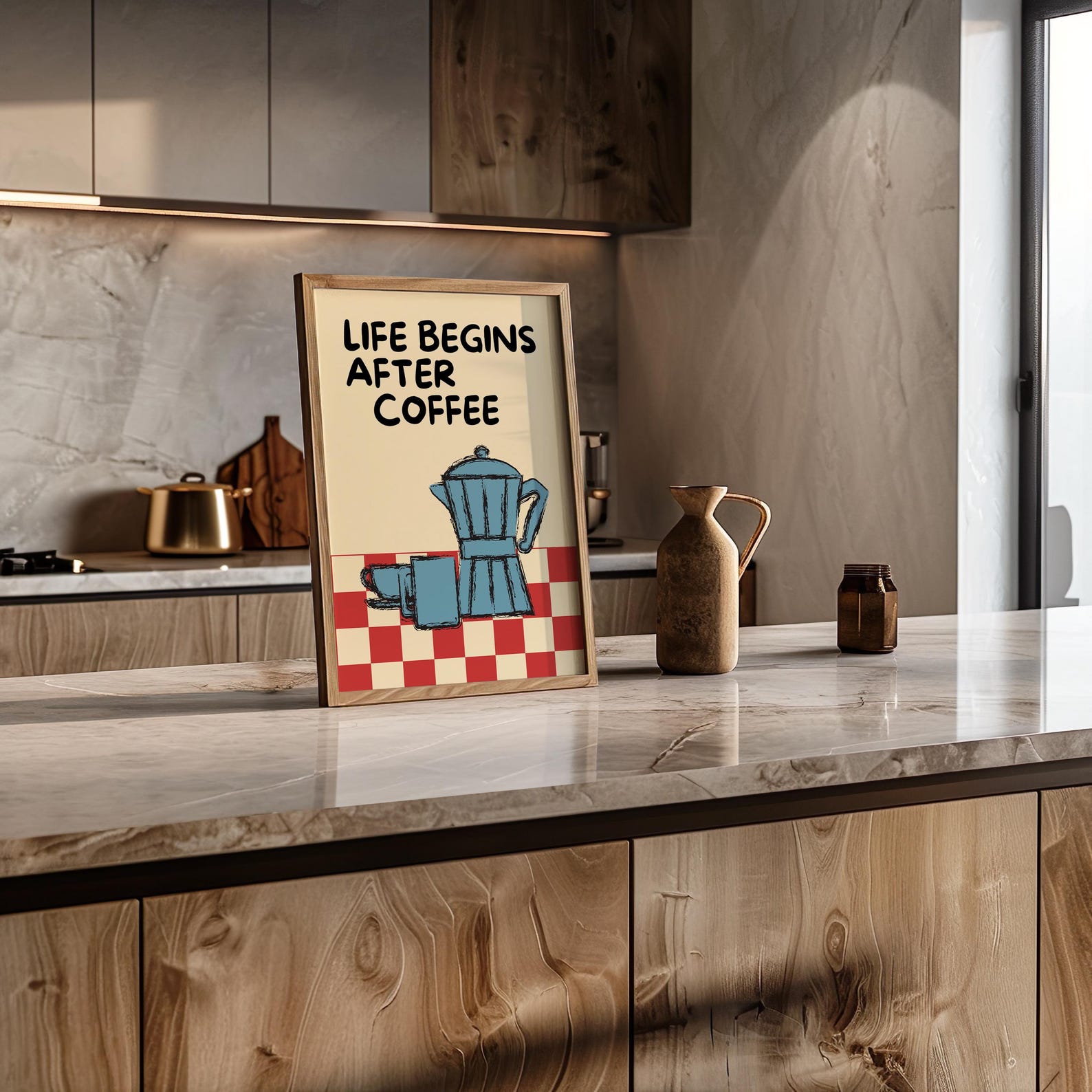 Life Begins After Coffee Digital Art Poster