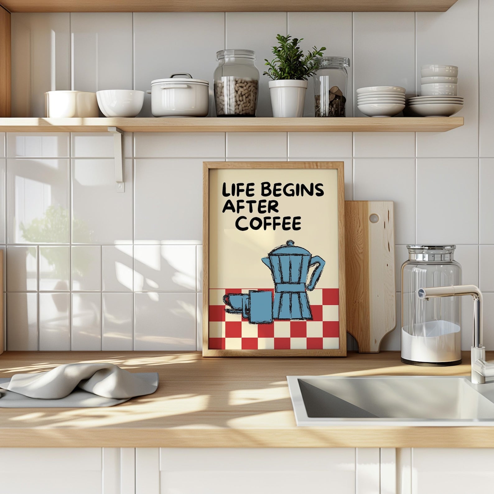Life Begins After Coffee Digital Art Poster