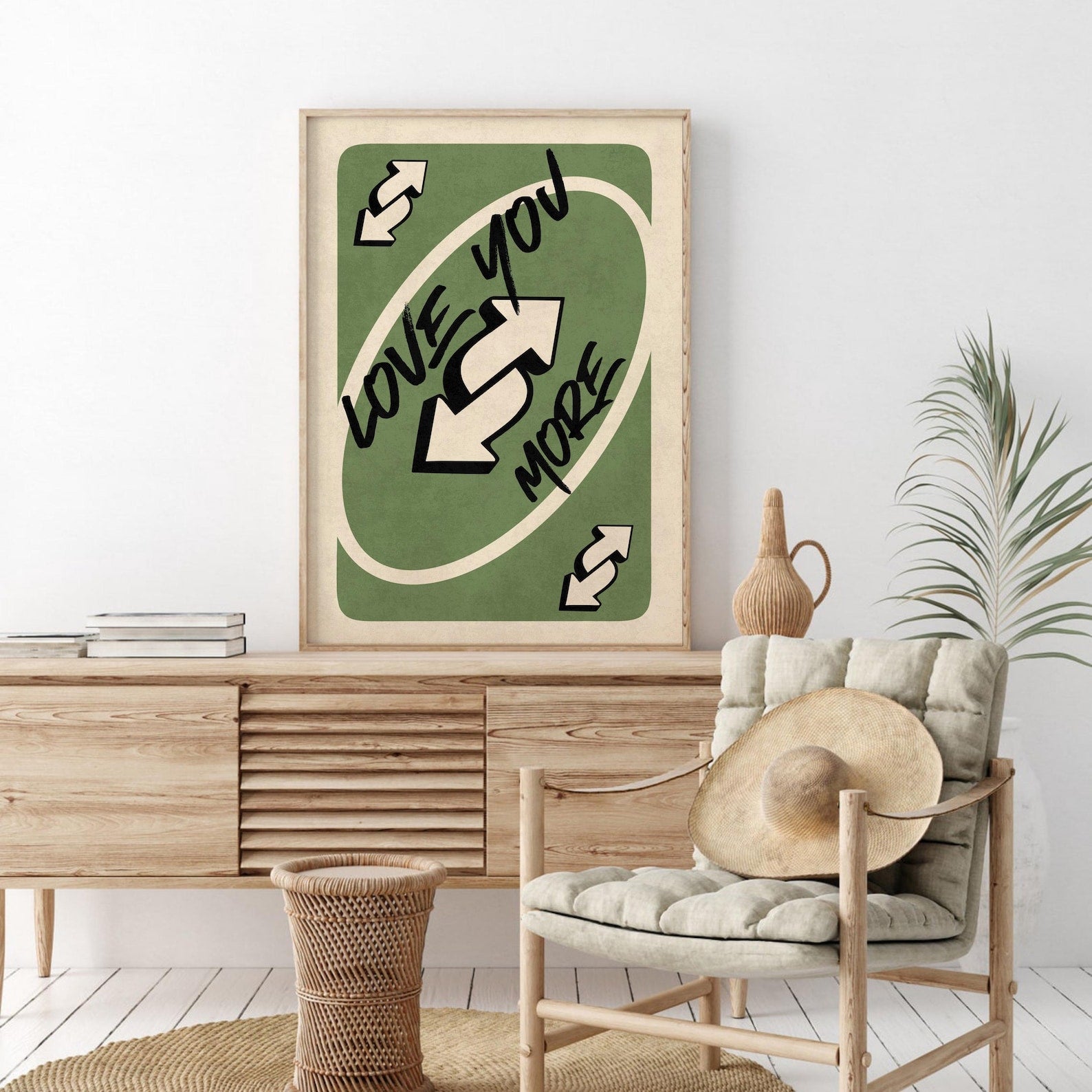 Love You More Uno Reverse Digital Art Poster