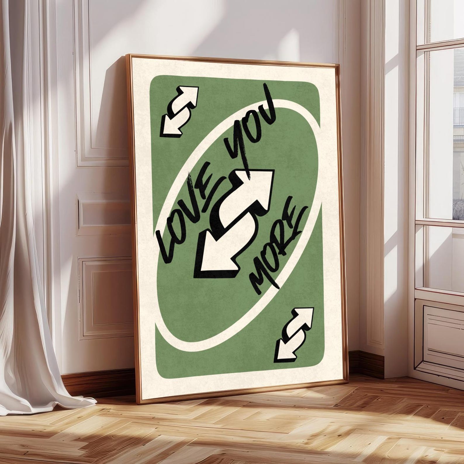 Love You More Uno Reverse Digital Art Poster