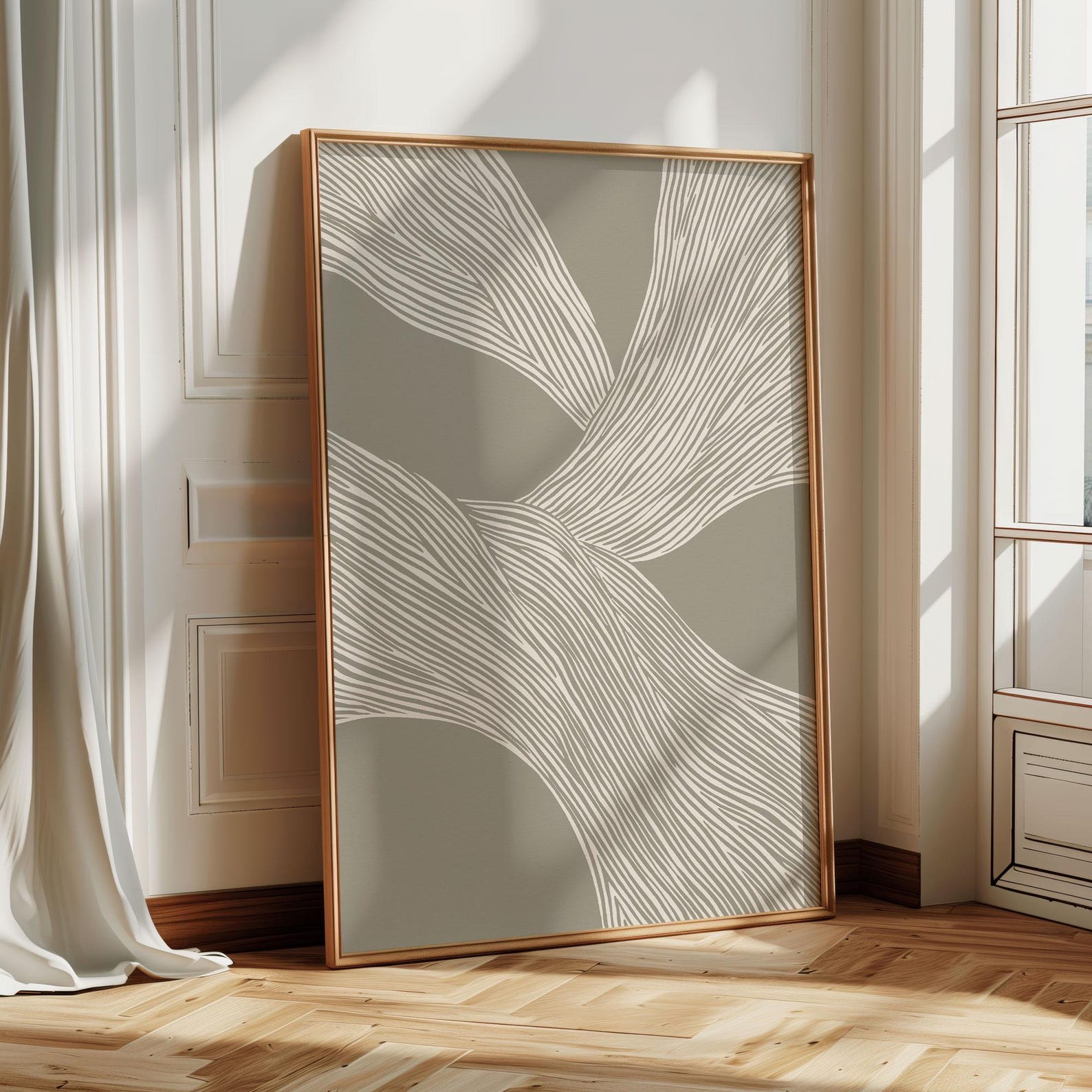 Sage Flow Digital Wall Painting