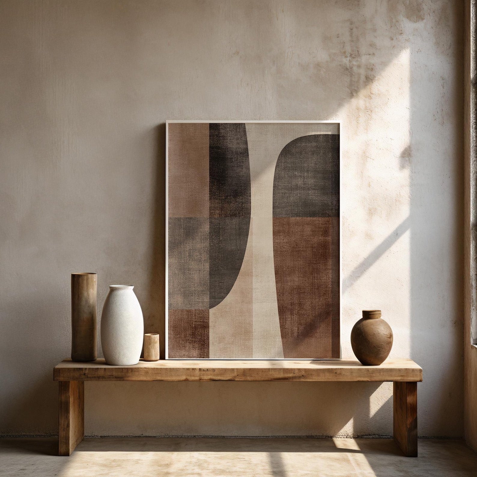 Earthen Calm Digital Wall Painting