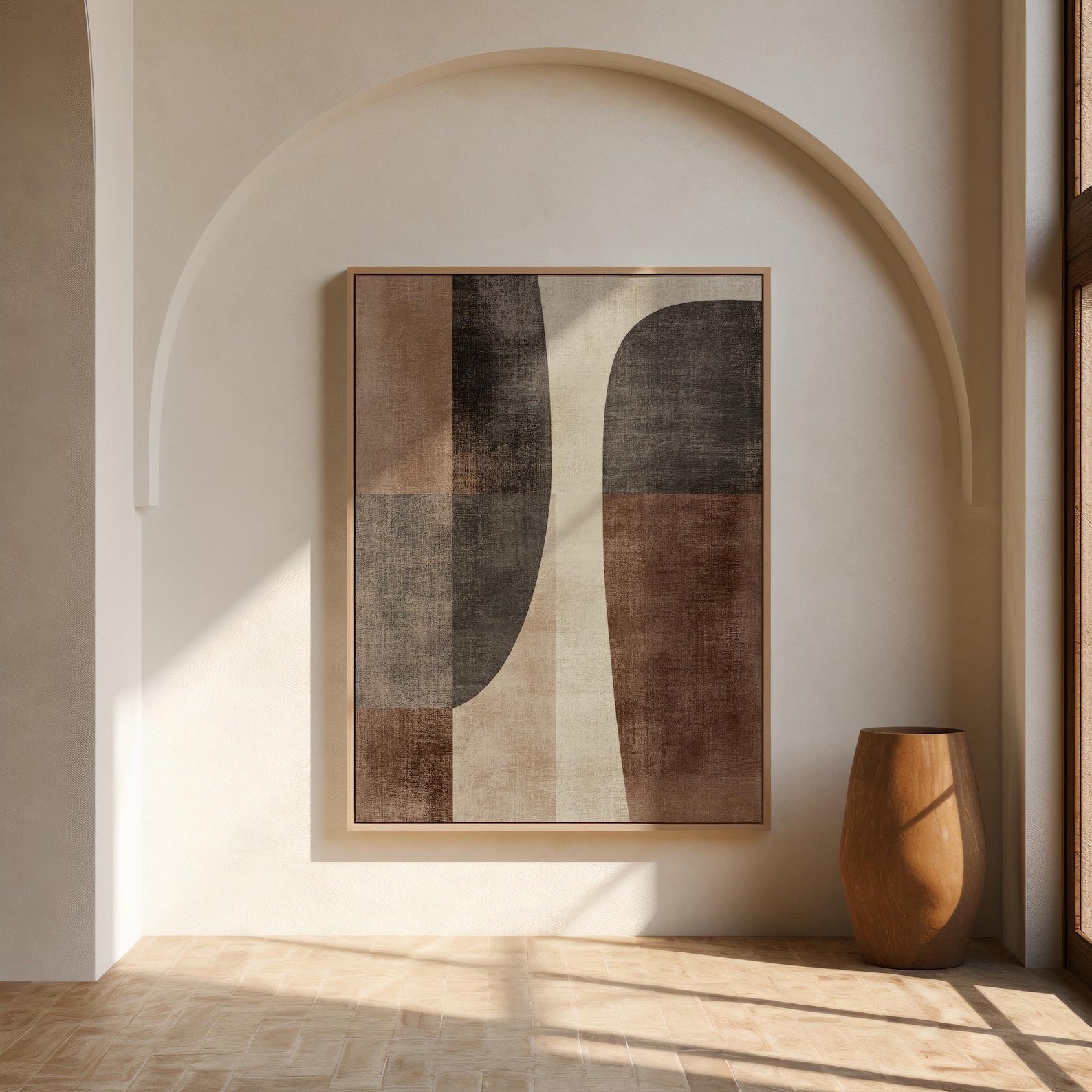 Earthen Calm Digital Wall Painting