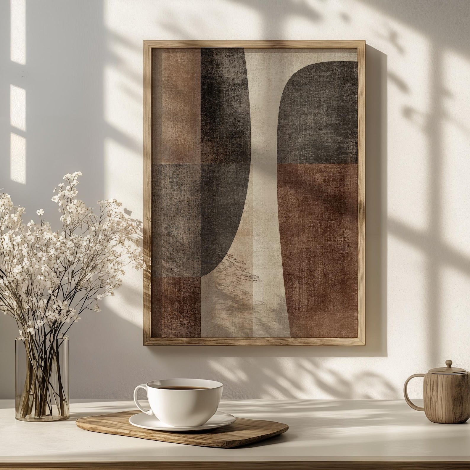 Earthen Calm Digital Wall Painting