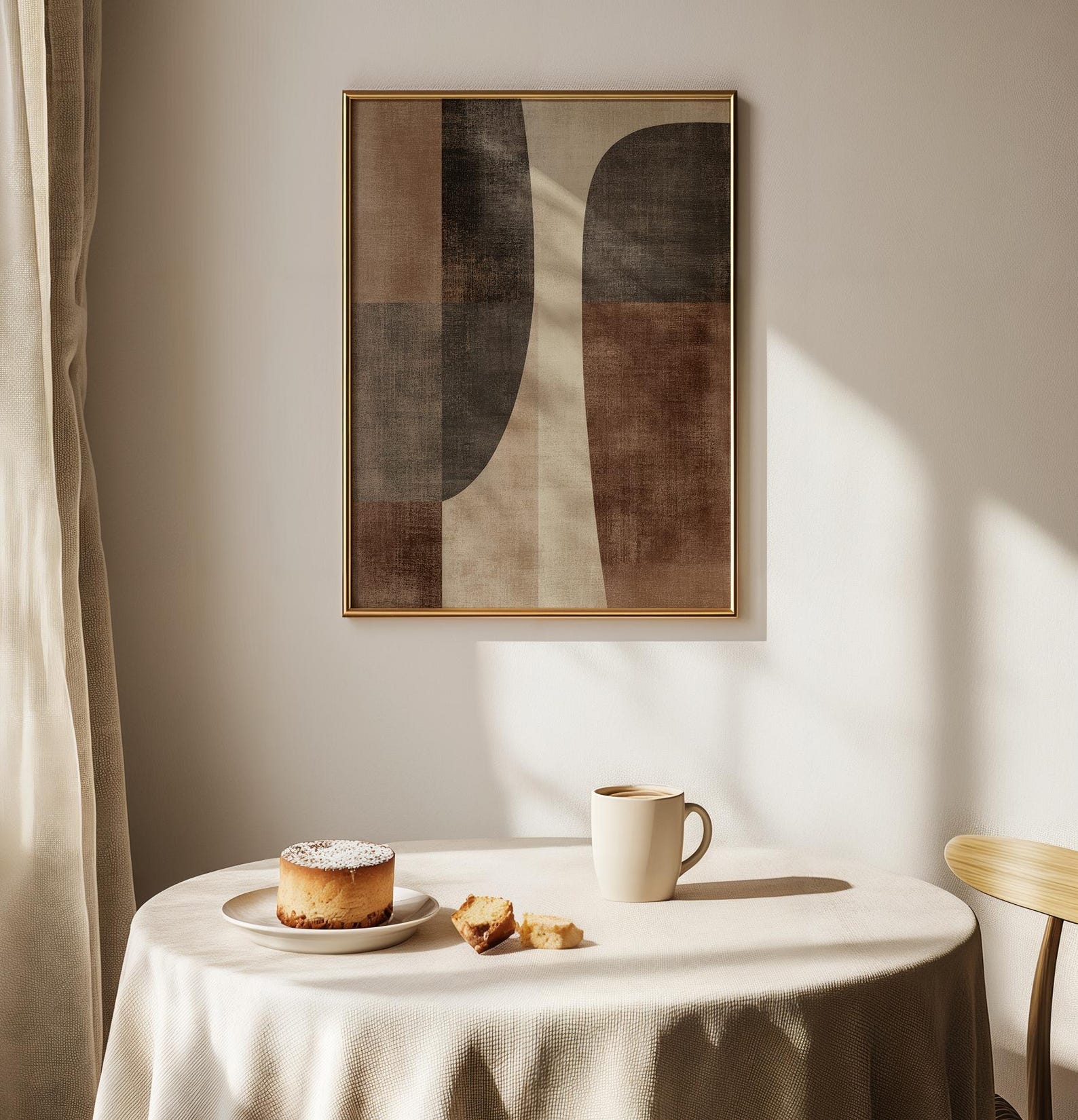 Earthen Calm Digital Wall Painting