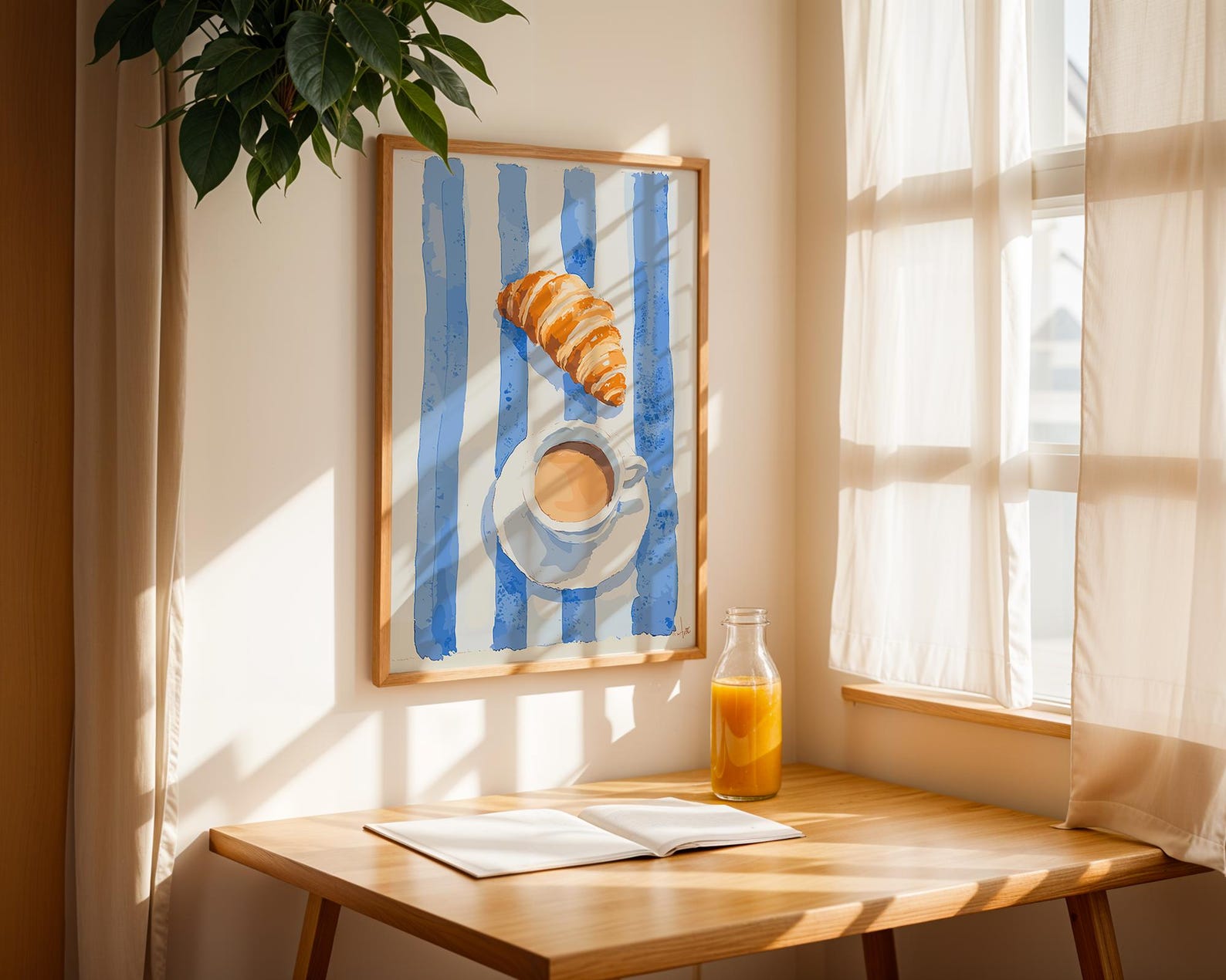 Retro Breakfast Digital Art Poster