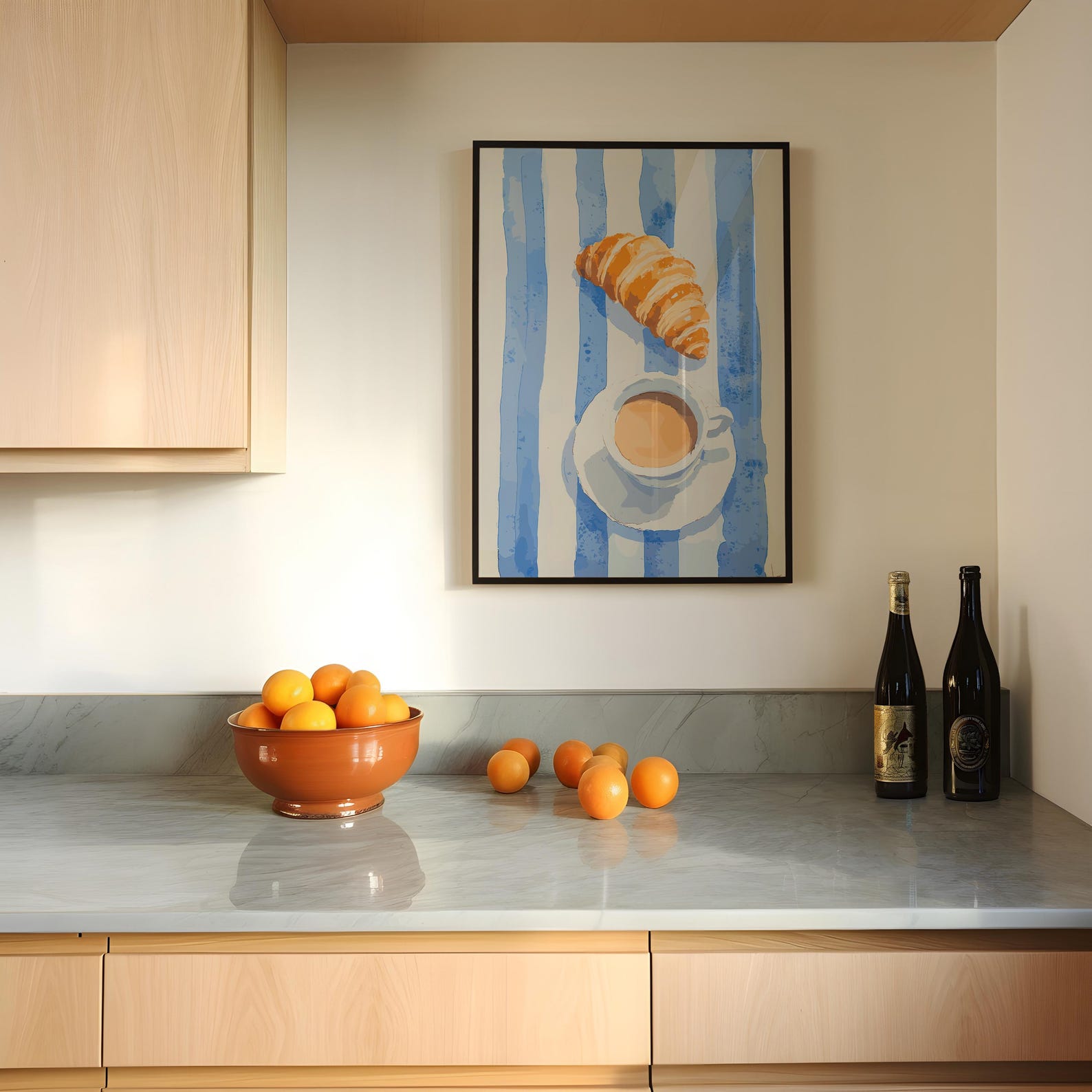 Retro Breakfast Digital Art Poster