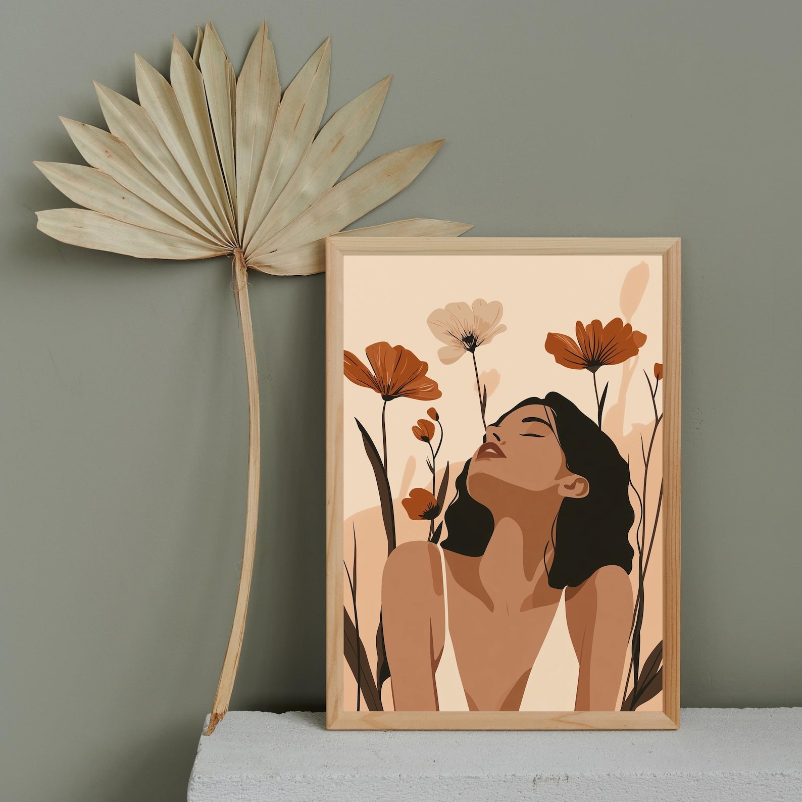 Blooming Grace Digital Wall Painting