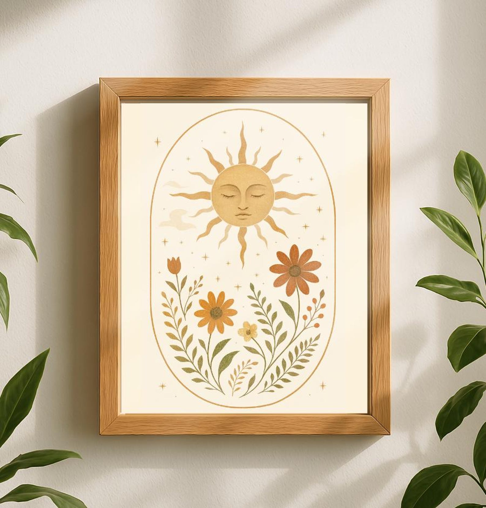 Golden Cosmos Digital Art Poster