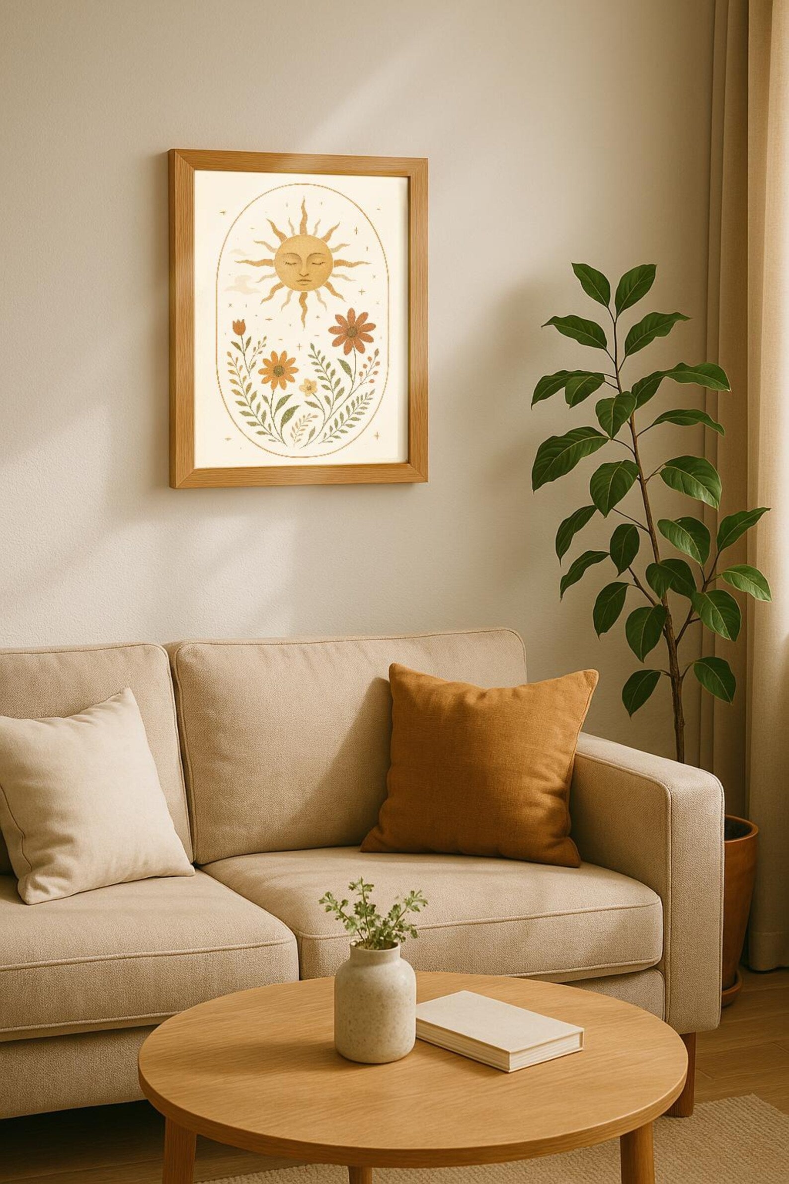 Golden Cosmos Digital Art Poster