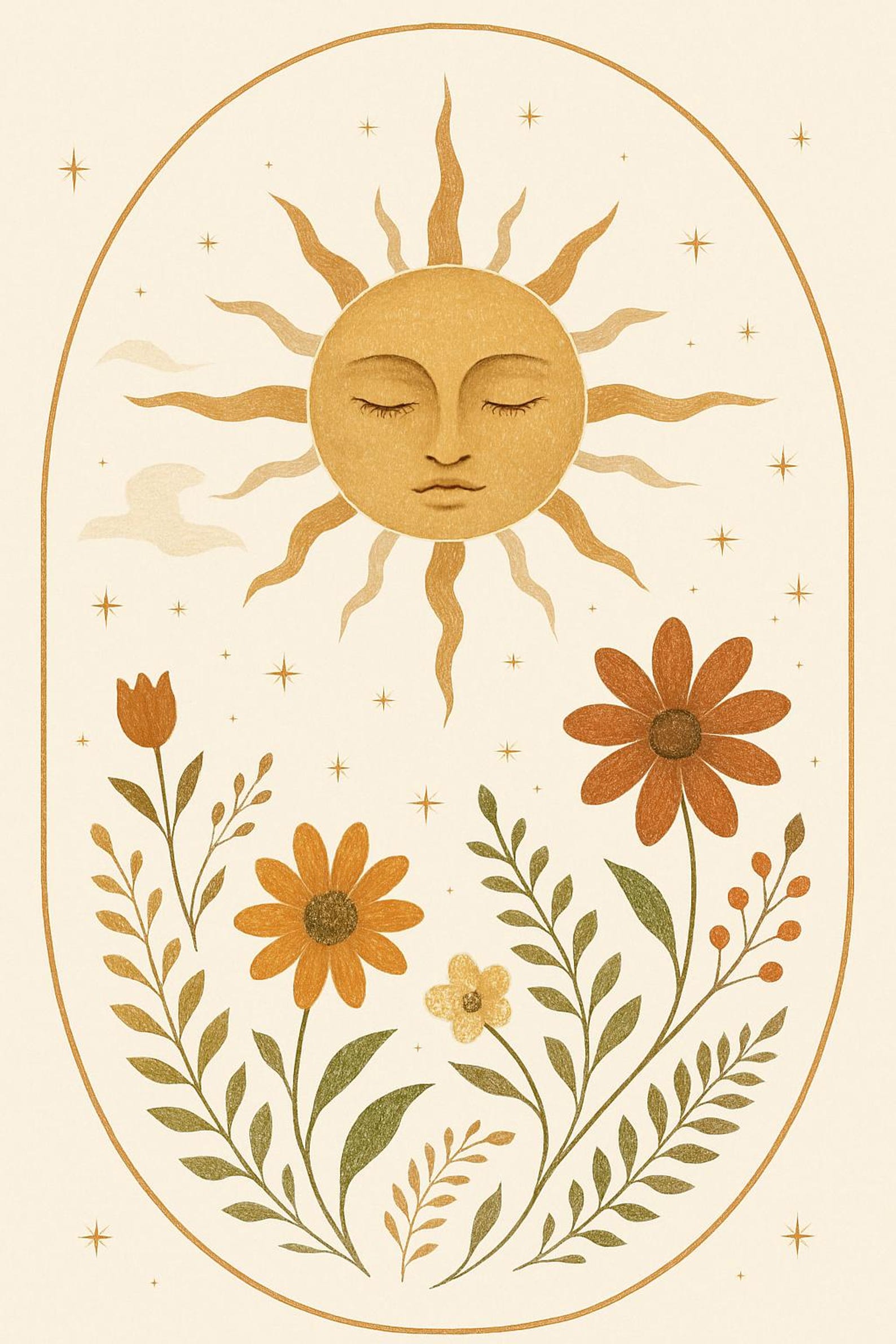 Golden Cosmos Digital Art Poster