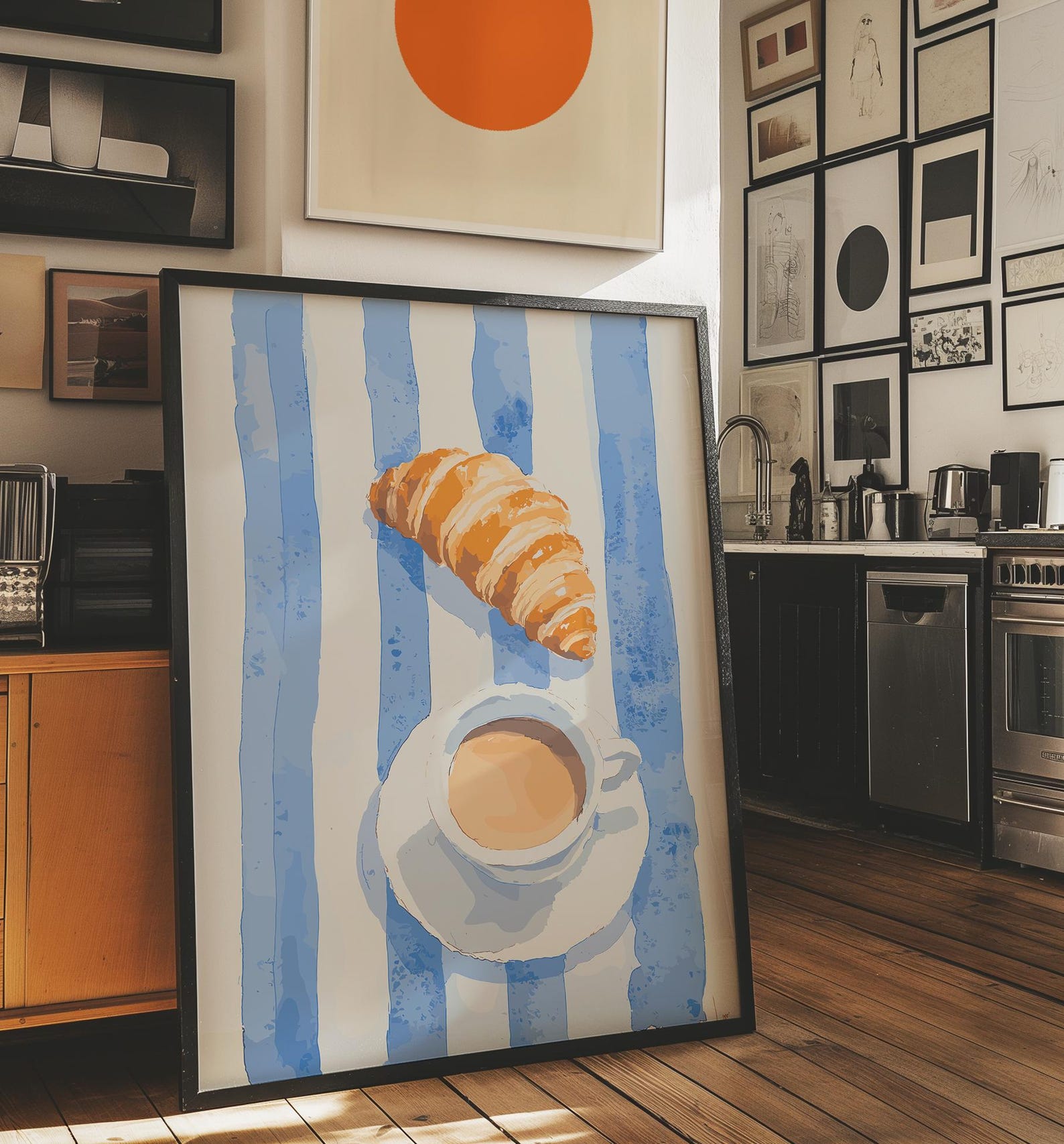 Retro Breakfast Digital Art Poster