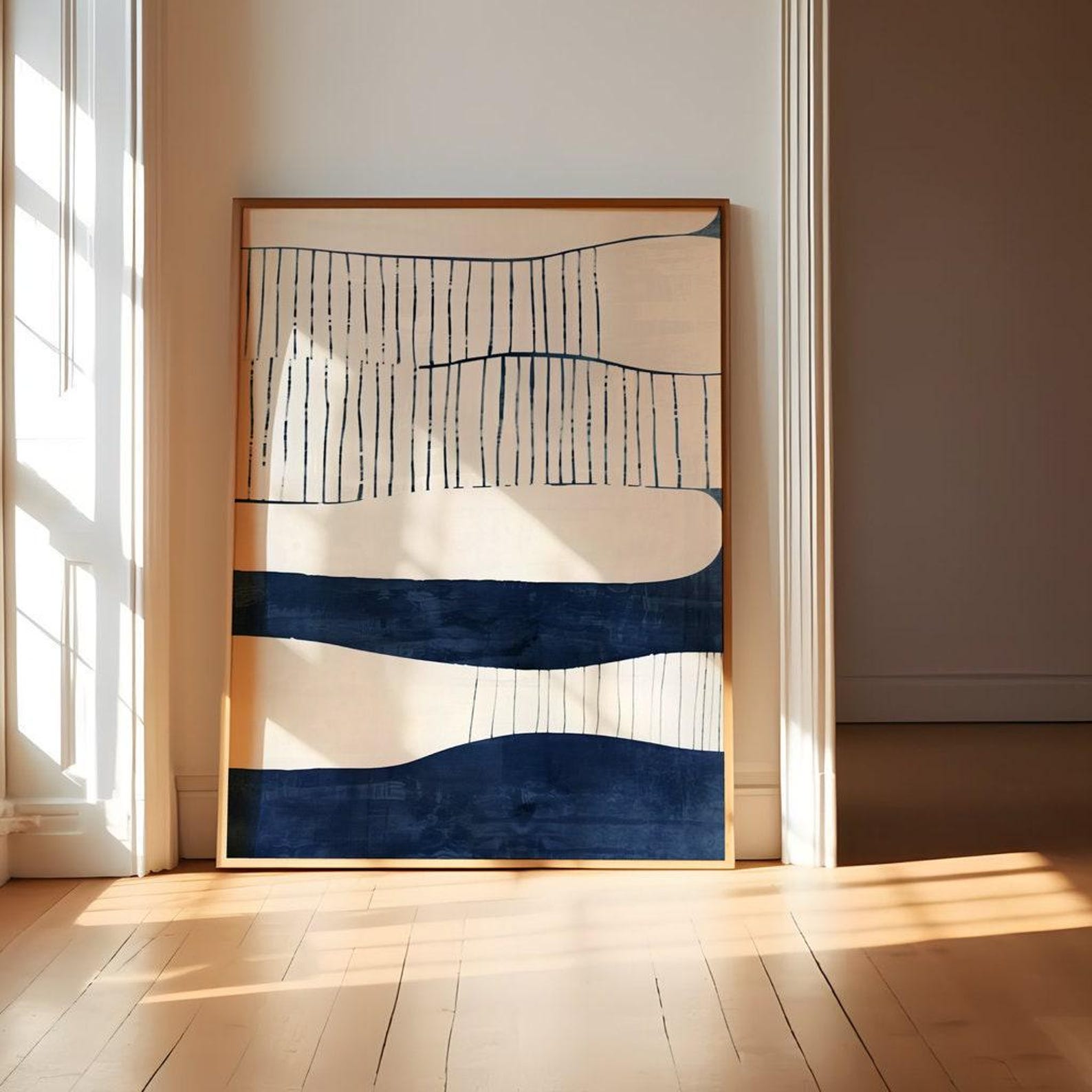 Azure Calm Digital Wall Painting