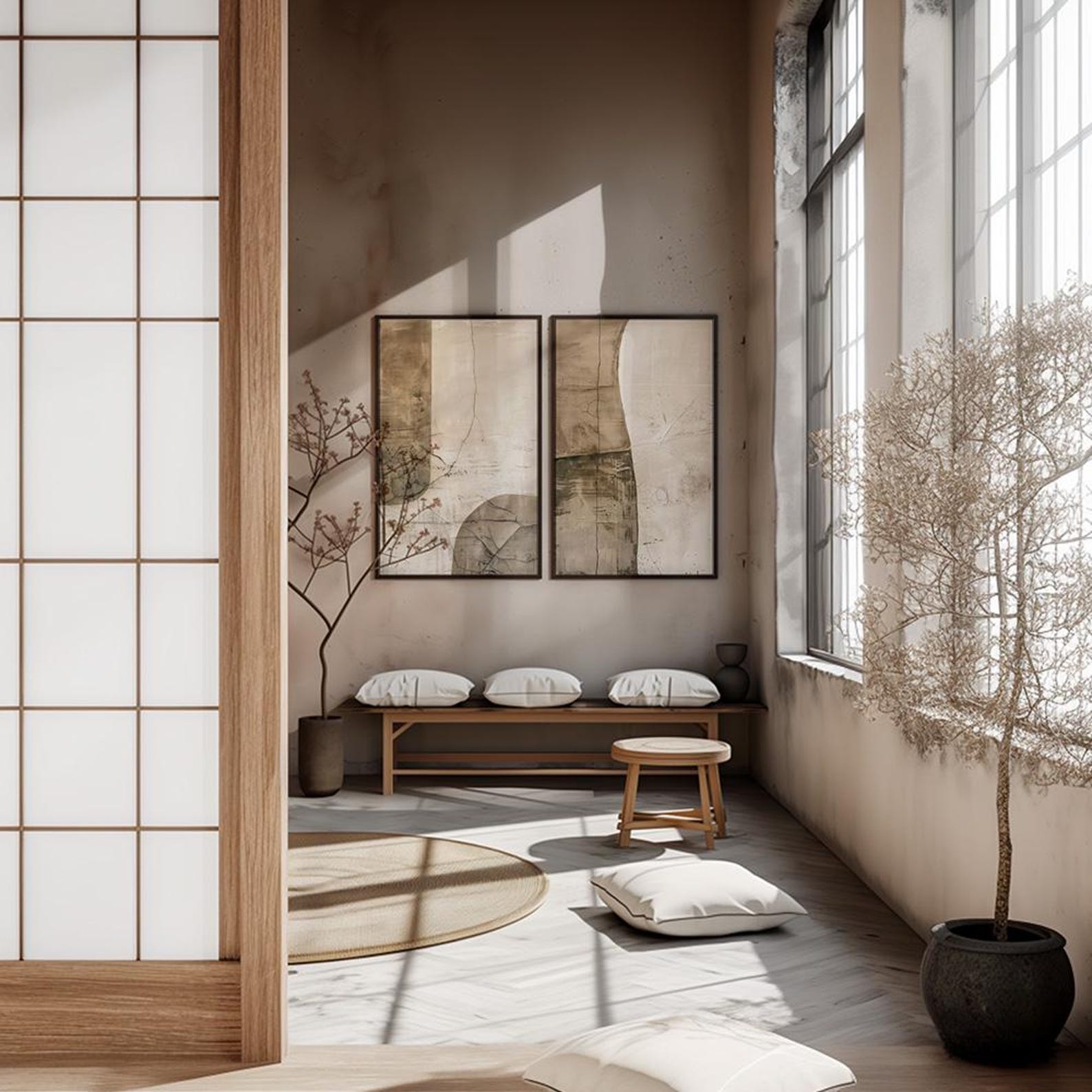 Tranquility Digital Wall Painting (Set of 2)