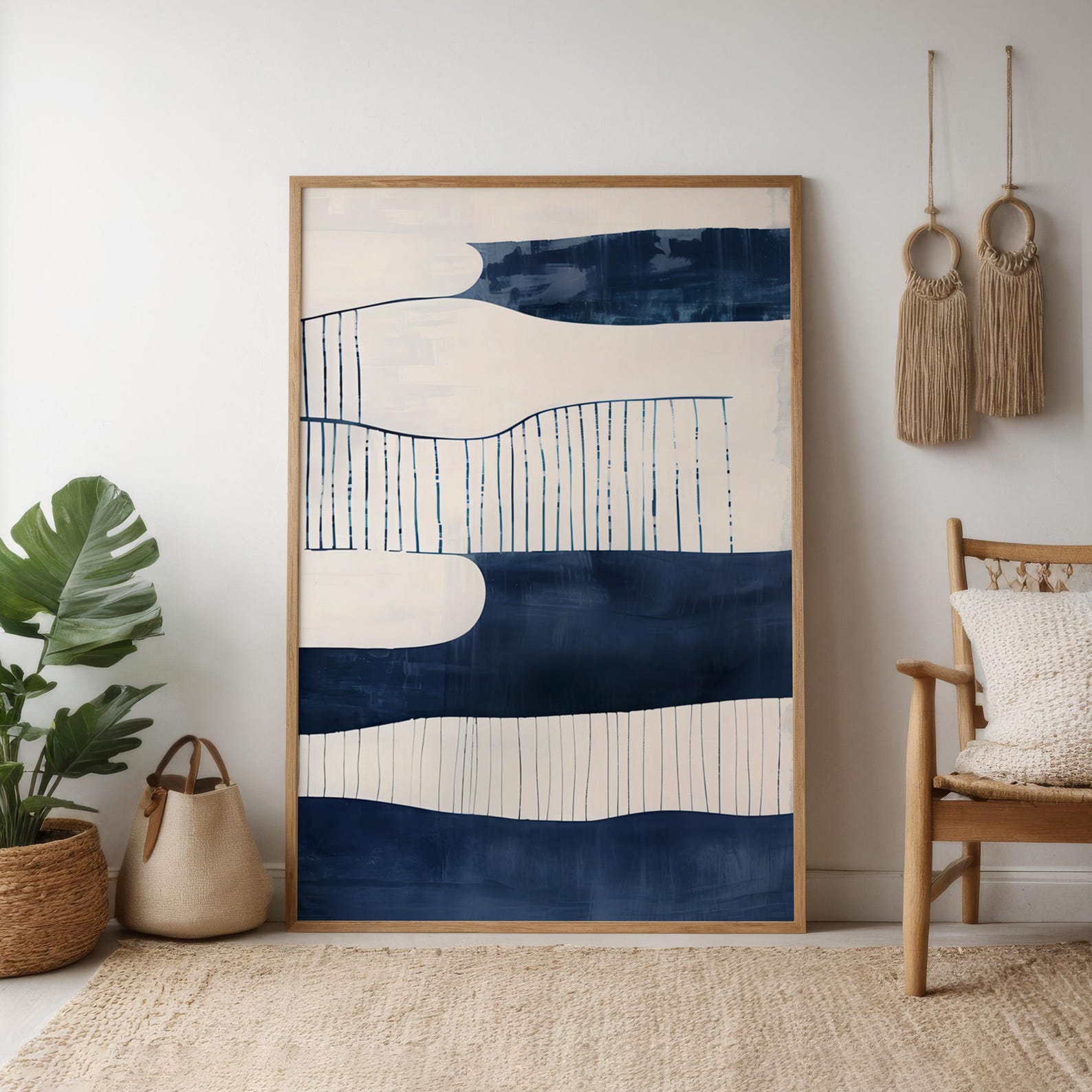 Azure Calm Digital Wall Painting