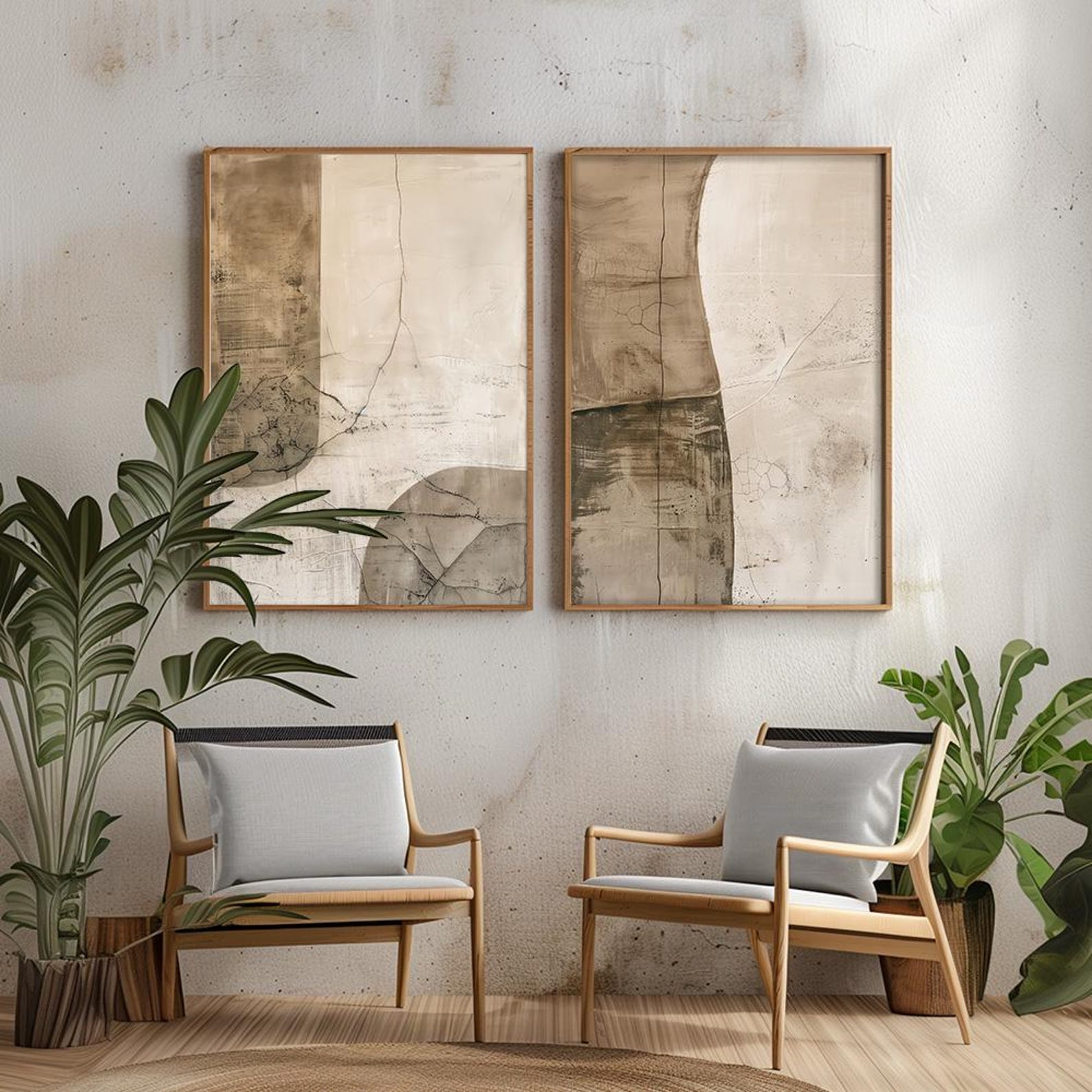 Tranquility Digital Wall Painting (Set of 2)