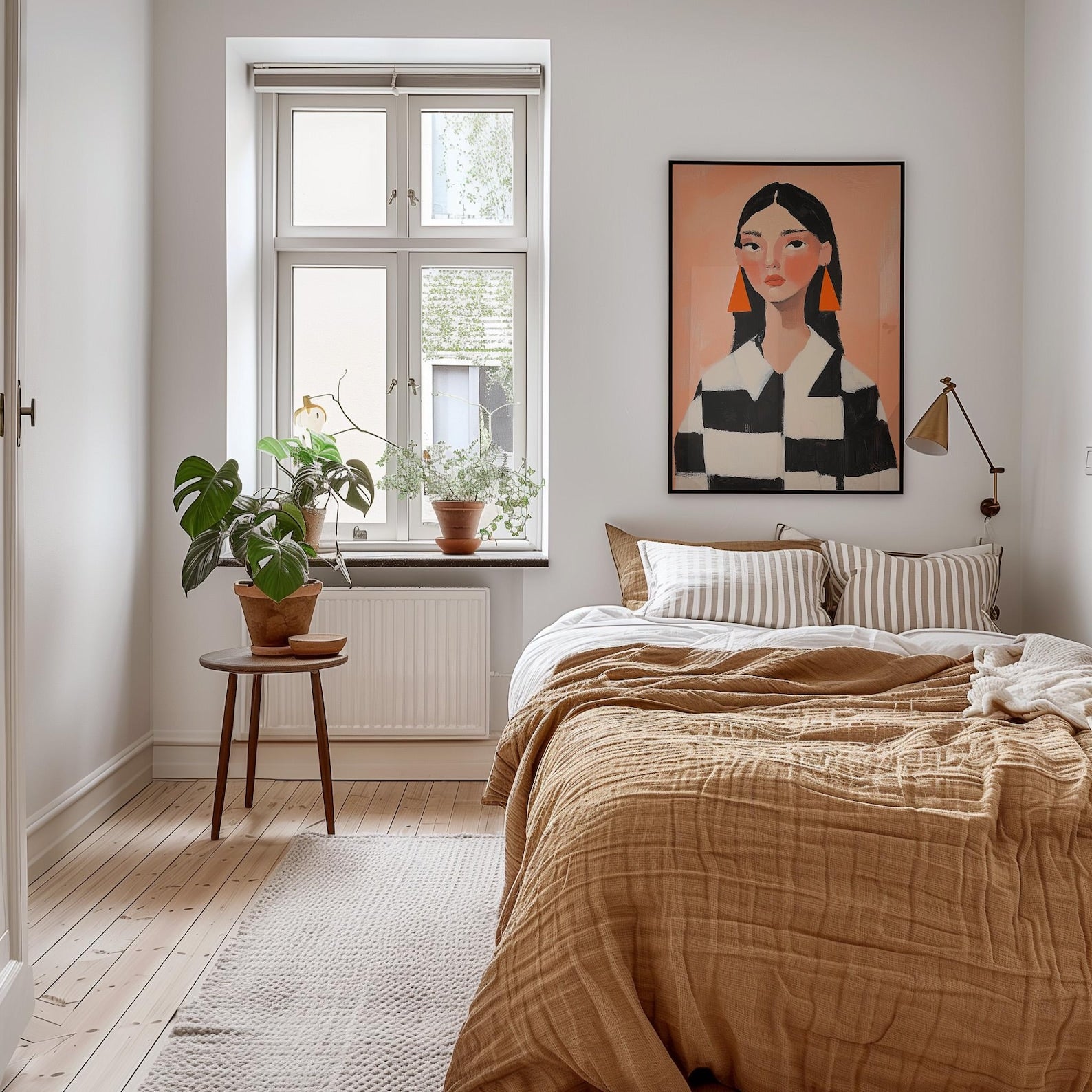 Orange Girl Abstract Digital Wall Painting