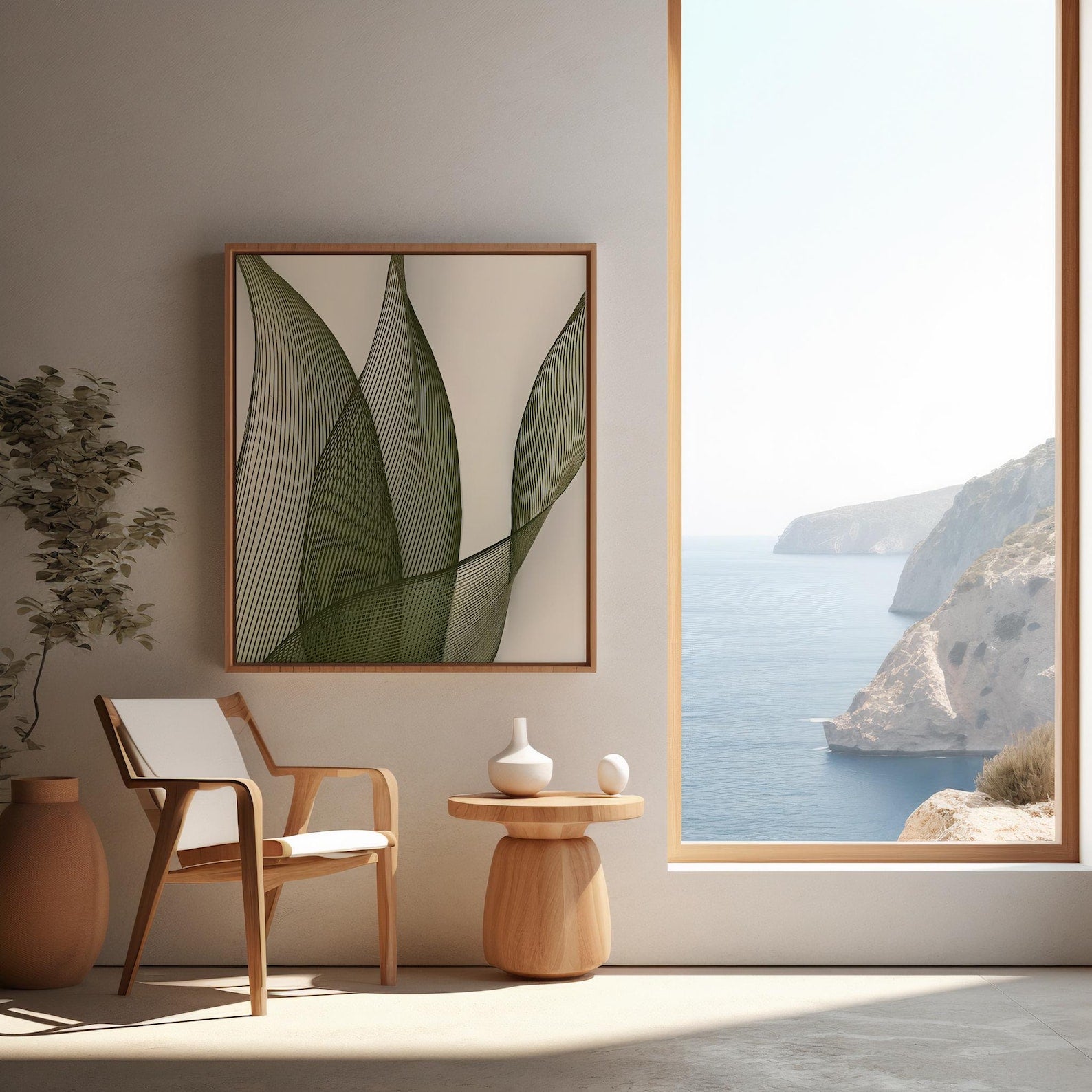 Green Harmony Handmade & Digital Wall Painting