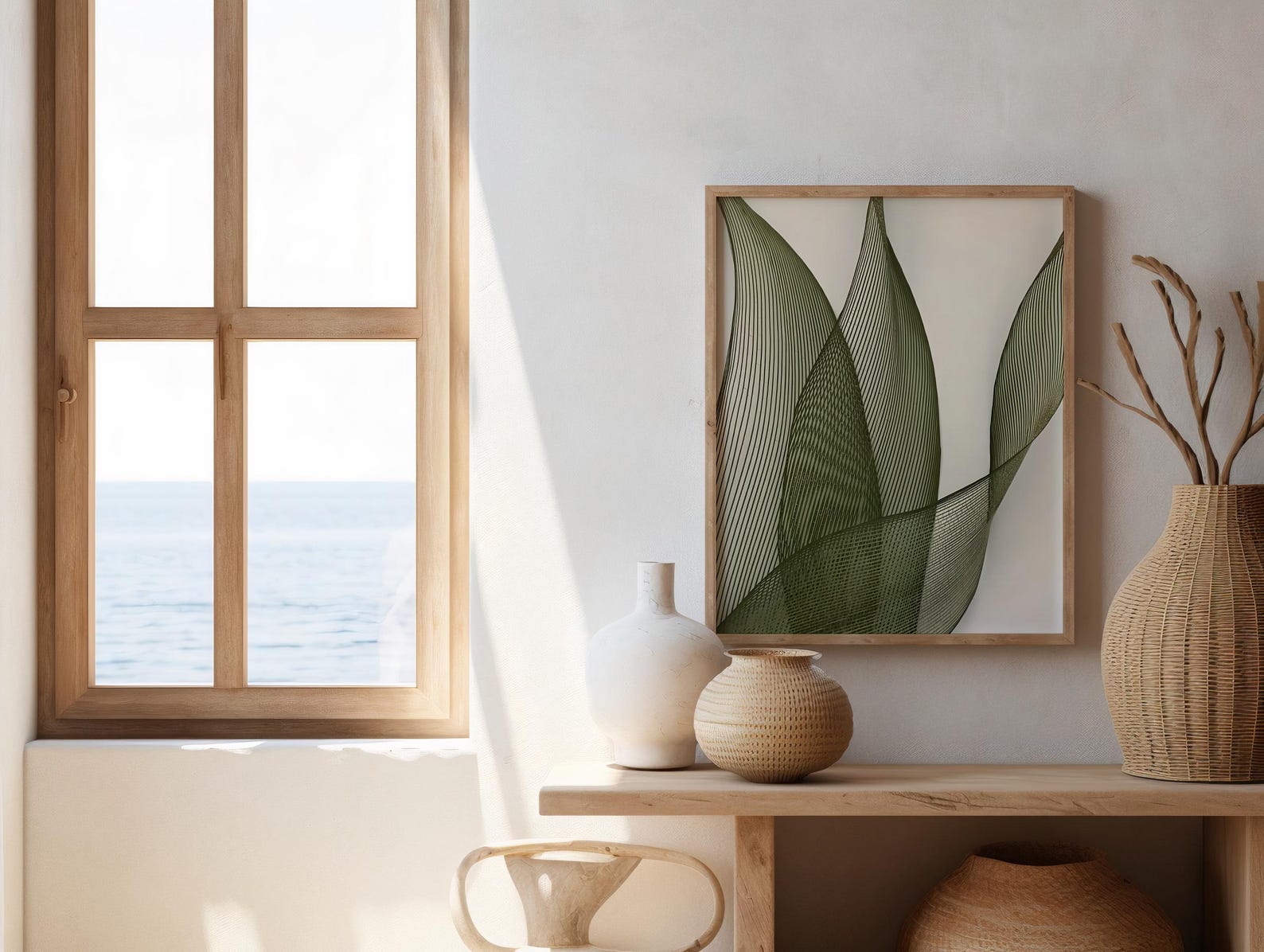 Green Harmony Handmade & Digital Wall Painting