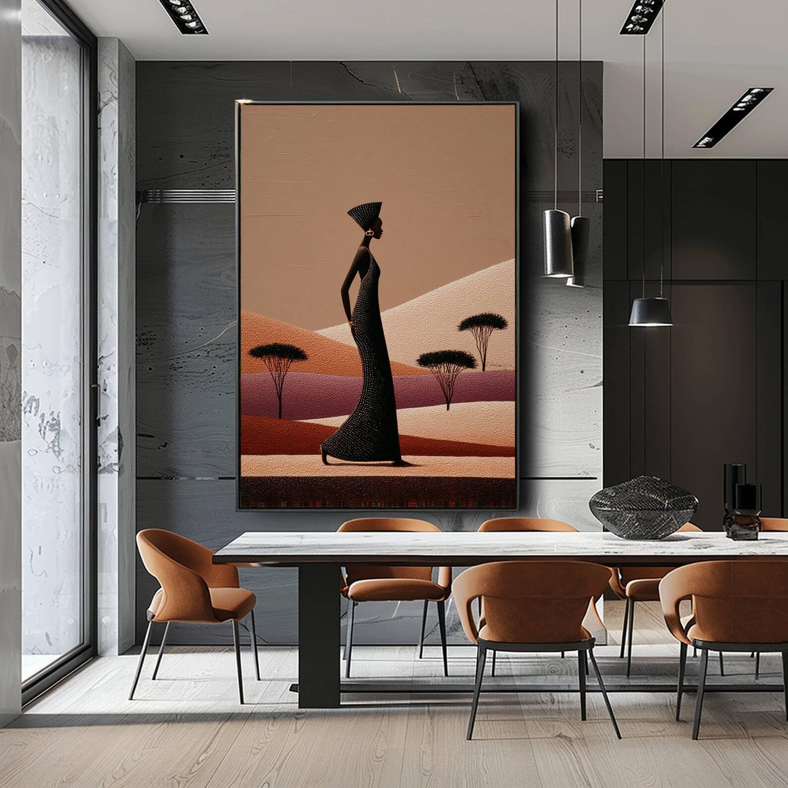 African Ethnic Digital Wall Painting