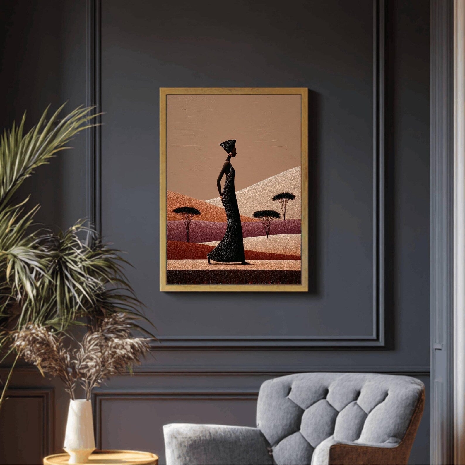 African Ethnic Digital Wall Painting