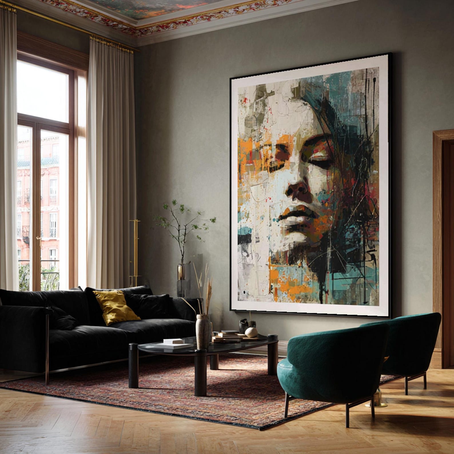 Whispered Muse Digital Wall Painting