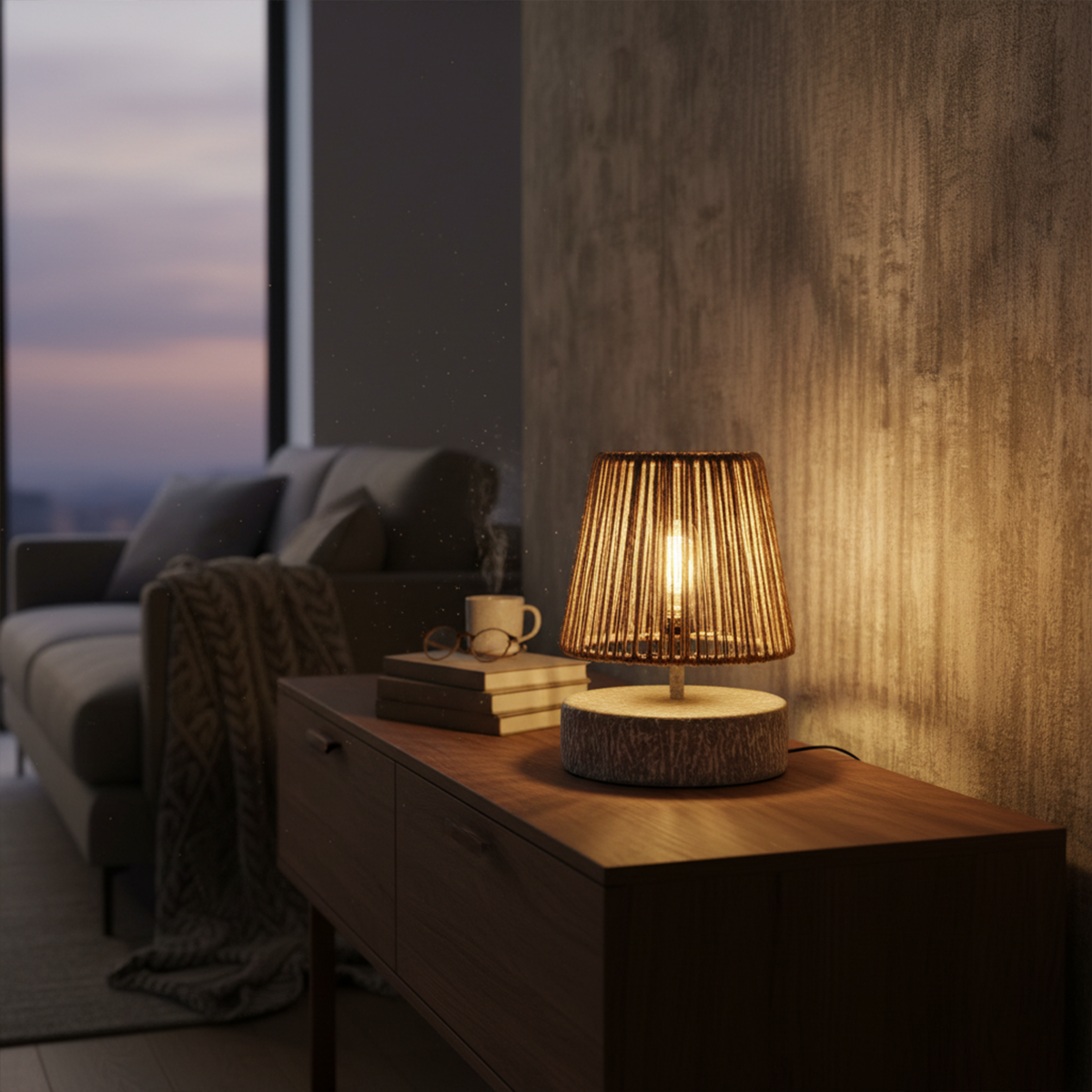 Haven Glow Jute Lamp