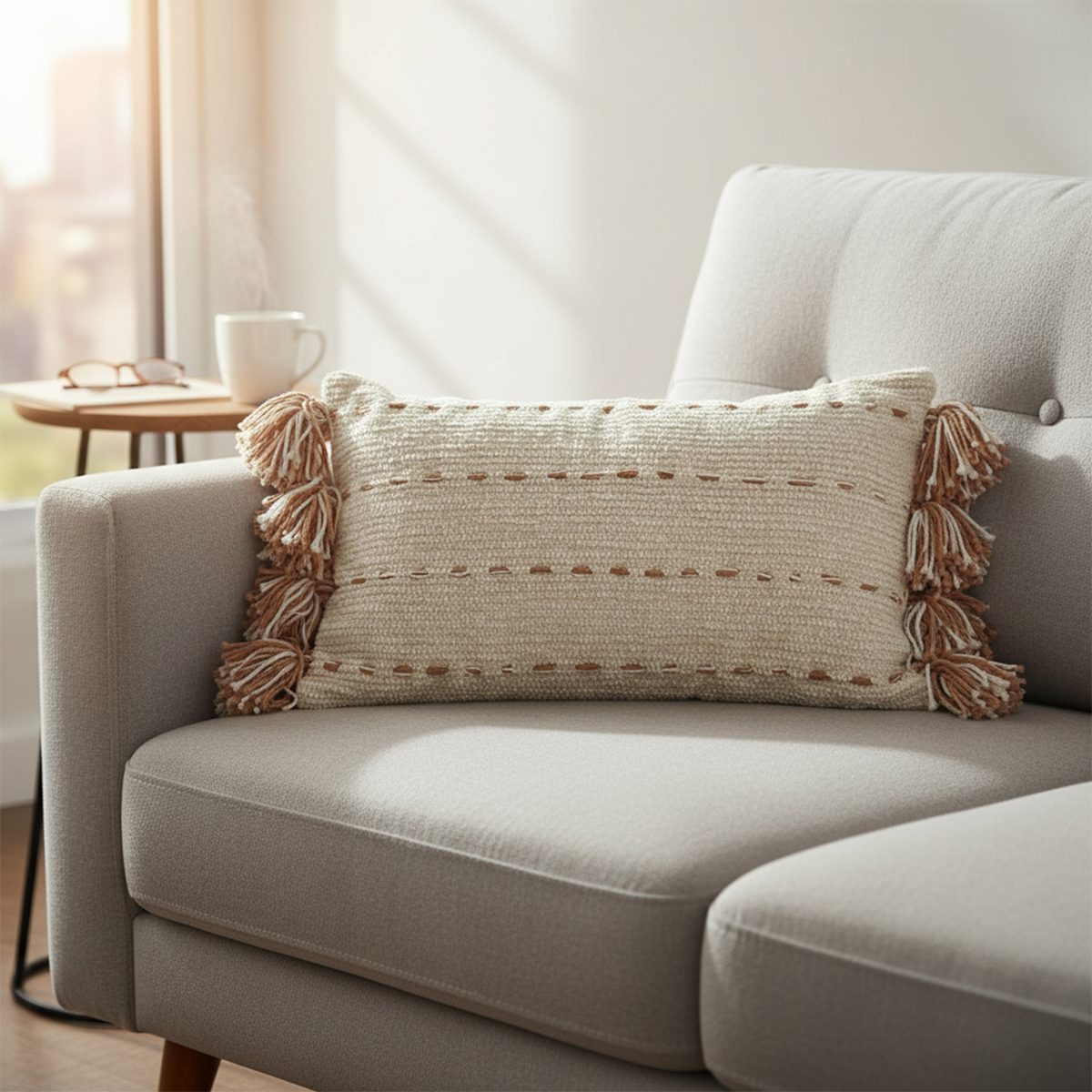 Harbor Weave Tassel Lumbar Cushion