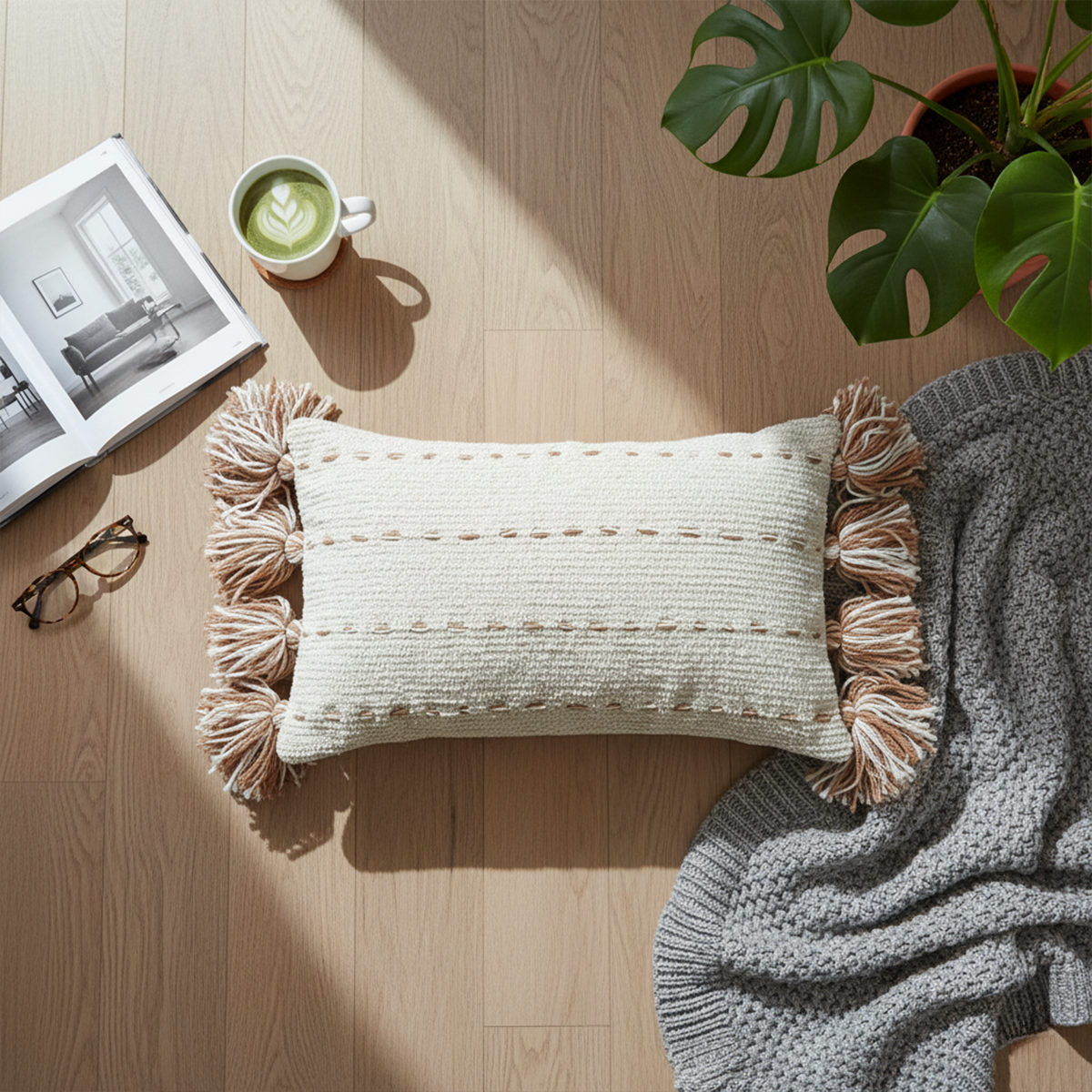 Harbor Weave Tassel Lumbar Cushion