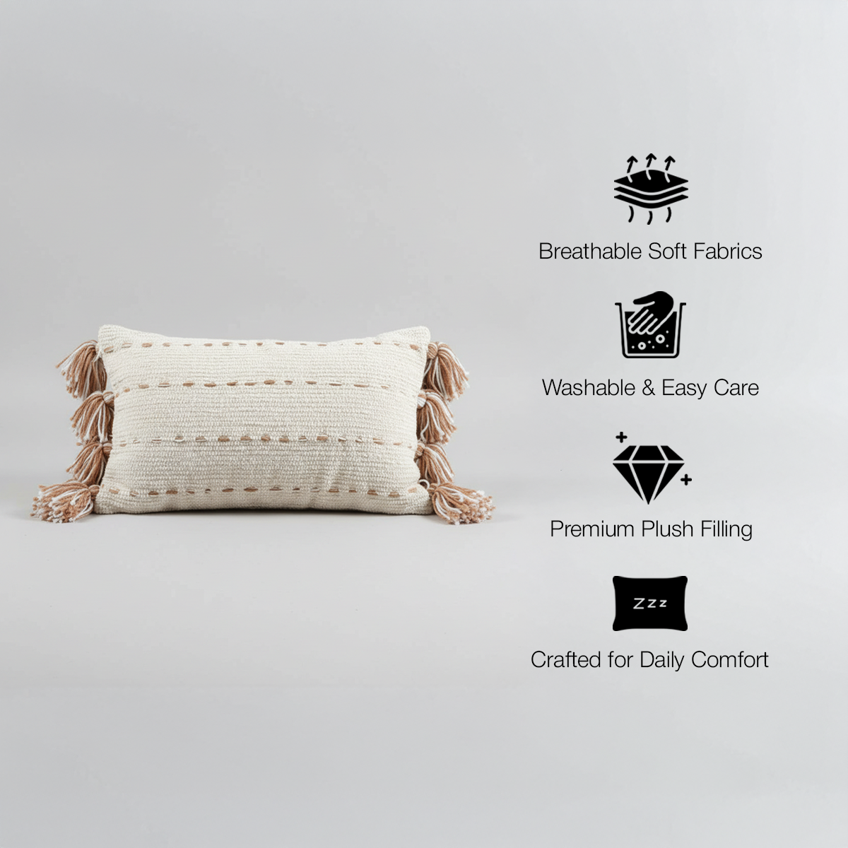 Harbor Weave Tassel Lumbar Cushion