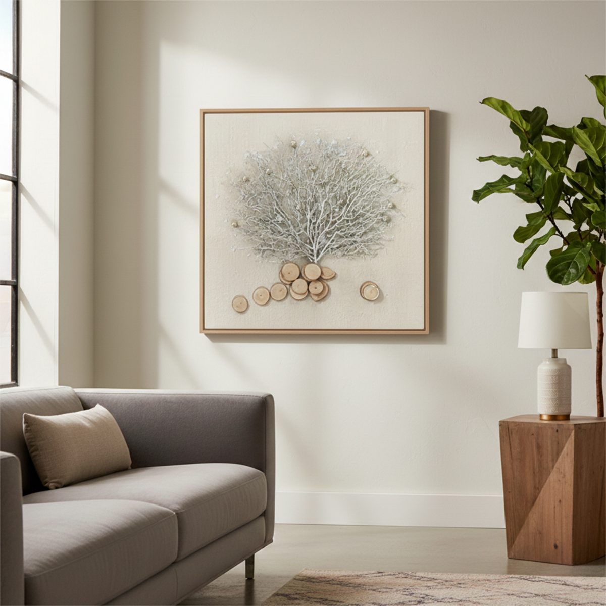 Ethereal Winter Tree Handmade 3D Textured Wall Painting