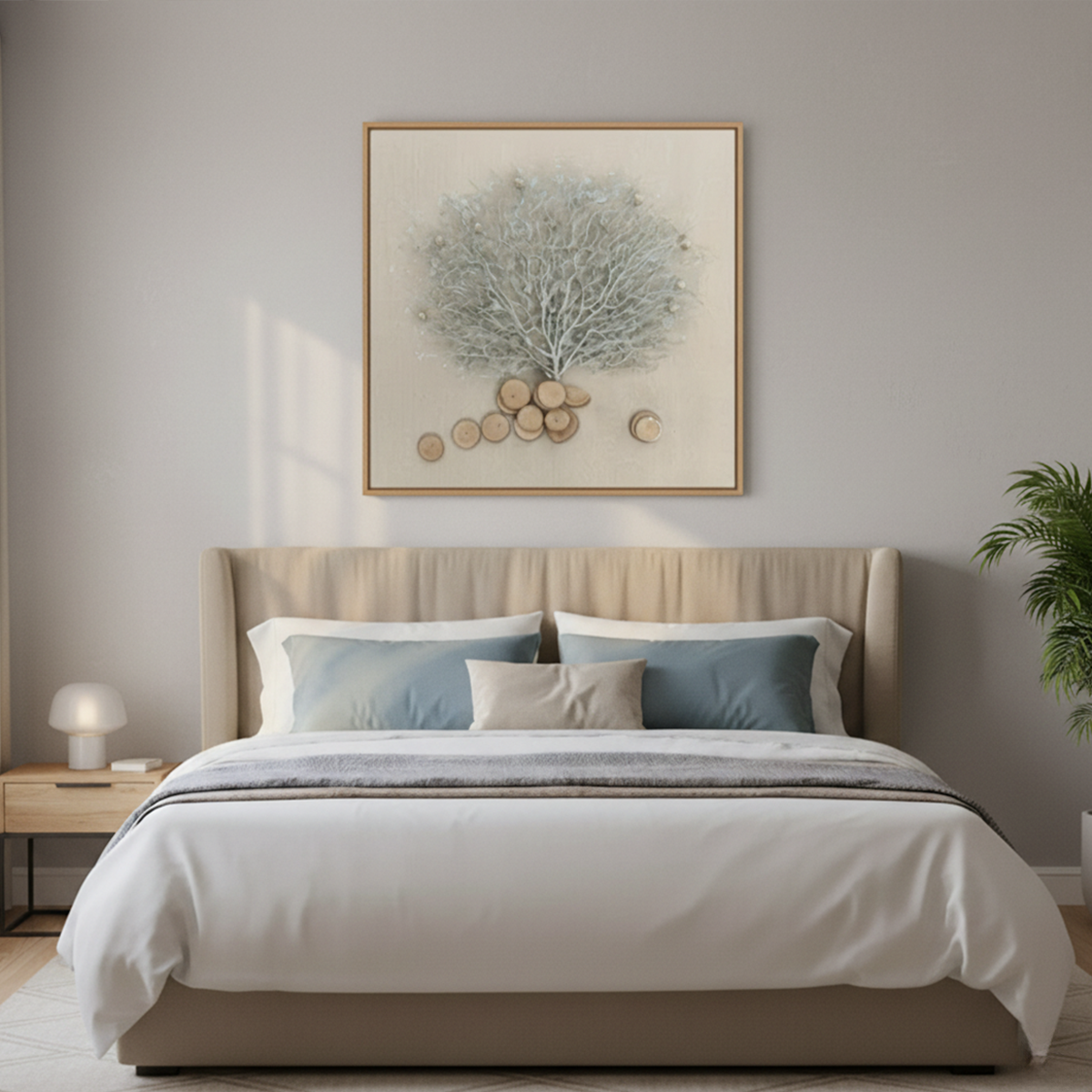 Ethereal Winter Tree Handmade 3D Textured Wall Painting